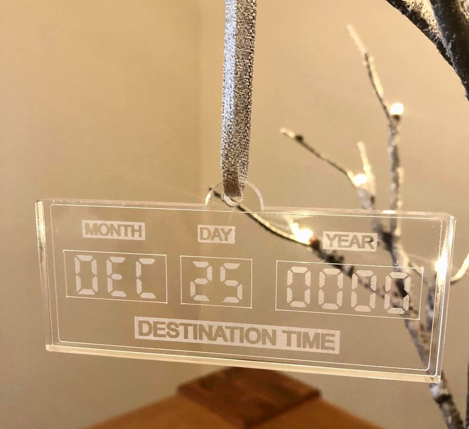 Personalised Back to the Future Time Circuit Christmas Tree Decoration