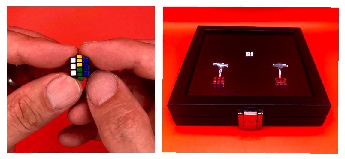Micro cube - 3x3x3 - 1cm / Cufflink gift set
