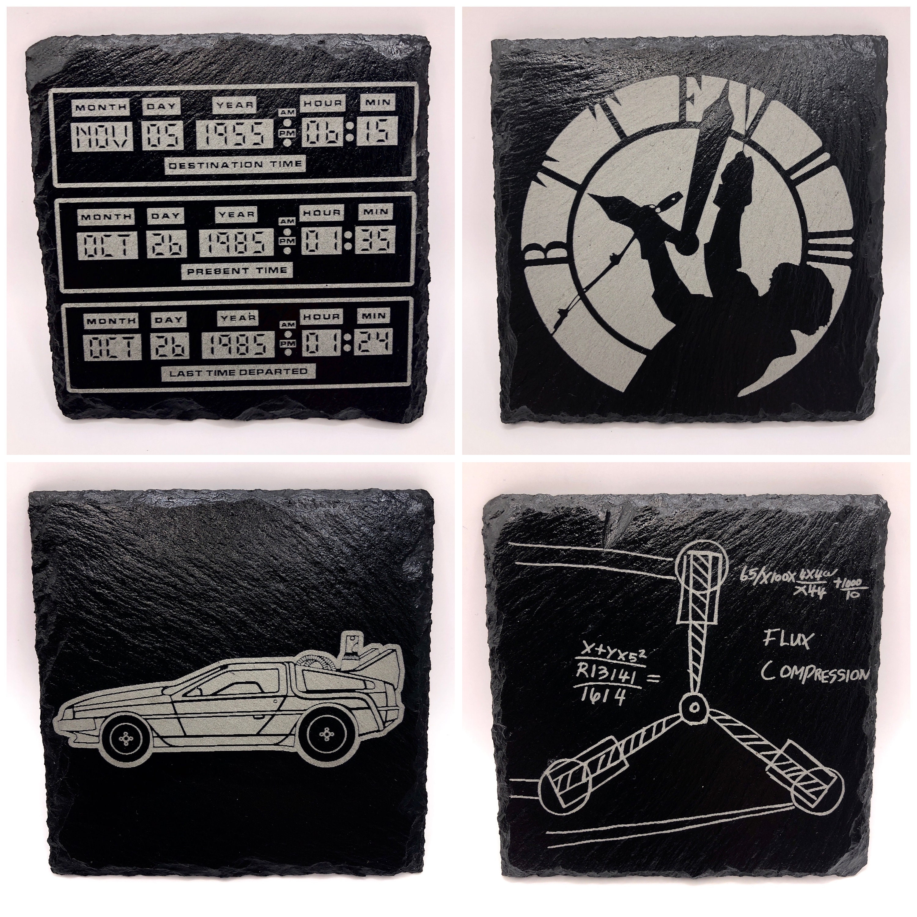 Back To The Future Themed Slate Coasters