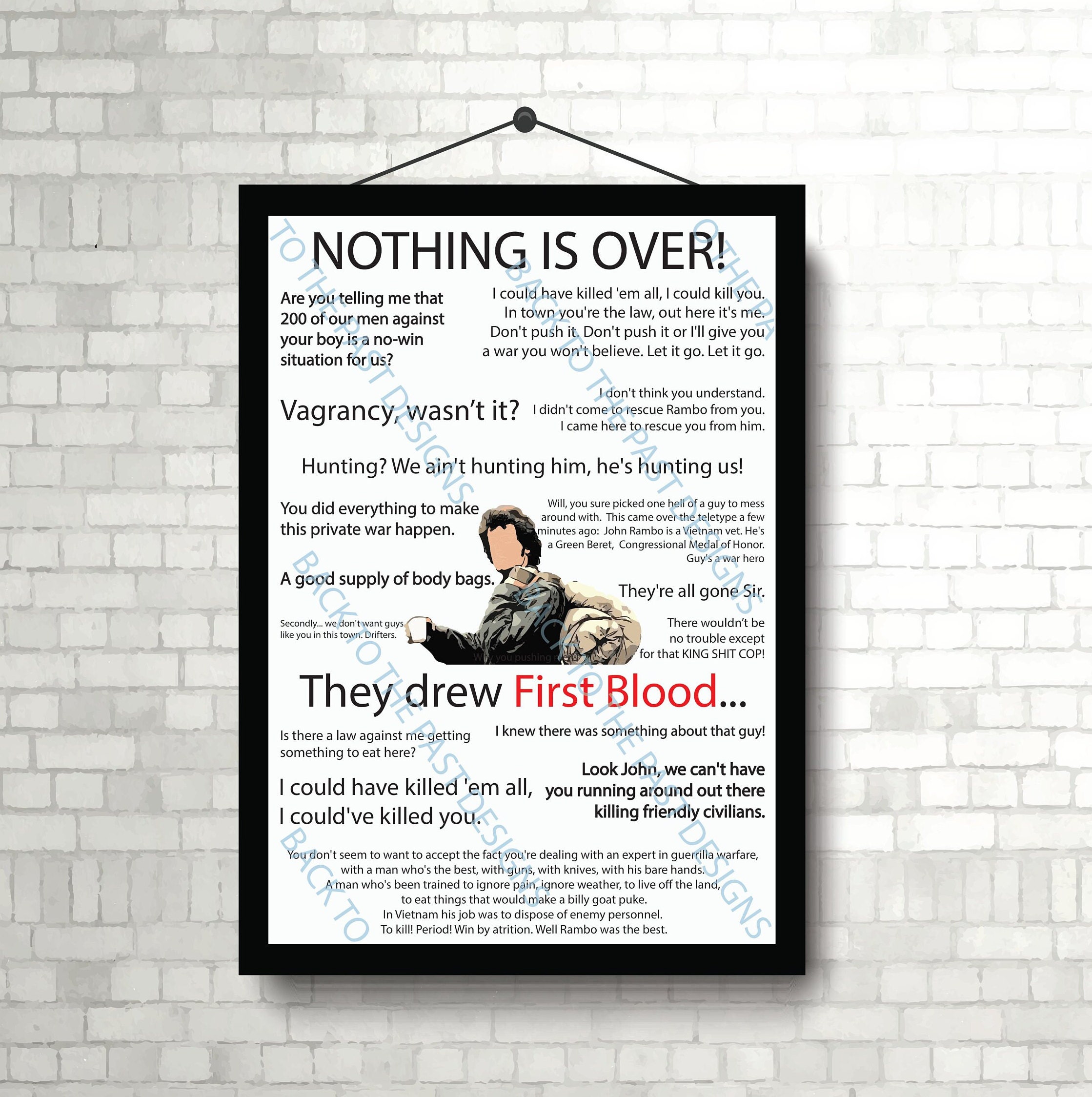 Movie Quote Print - Rambo