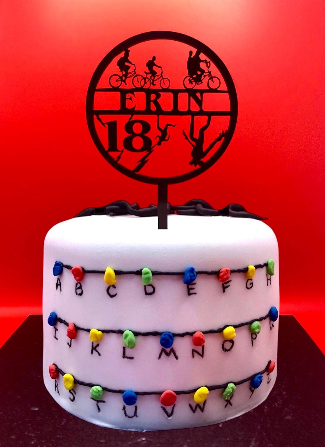 Stranger Things themed Cake Topper - Upside down