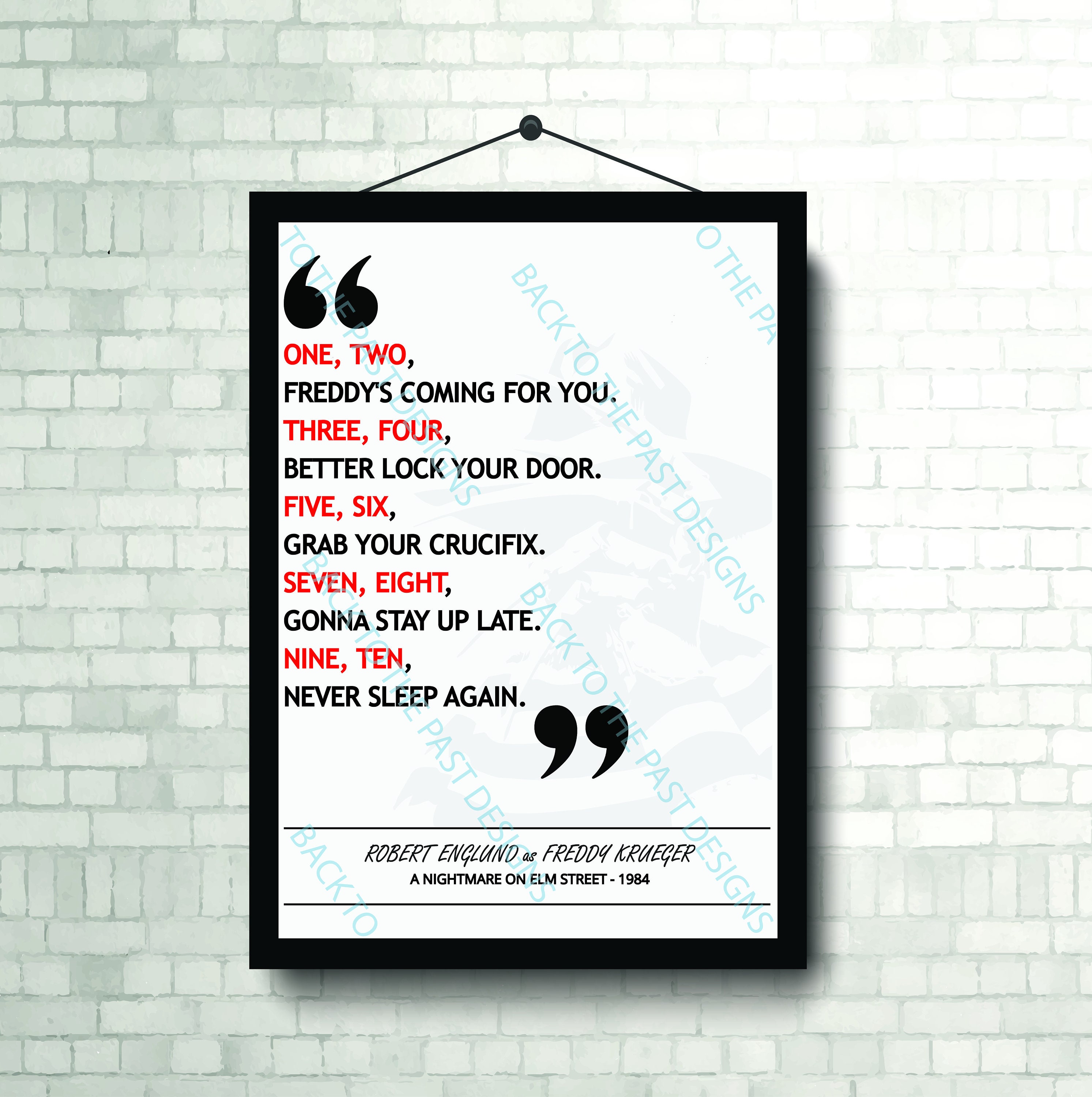 Movie Single Quote Print - A Nightmare on Elm Street