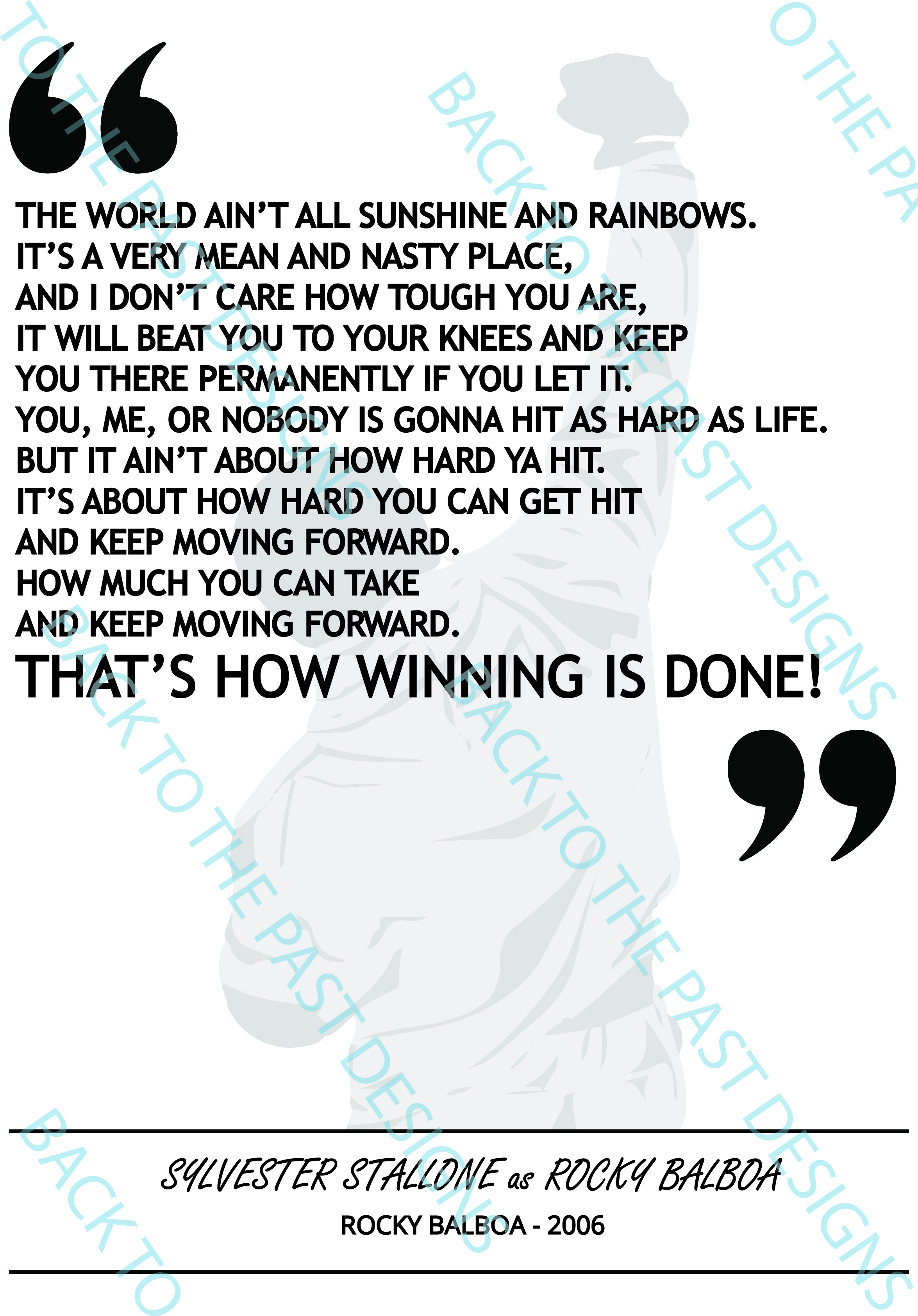 Movie Single Quote Print - Rocky