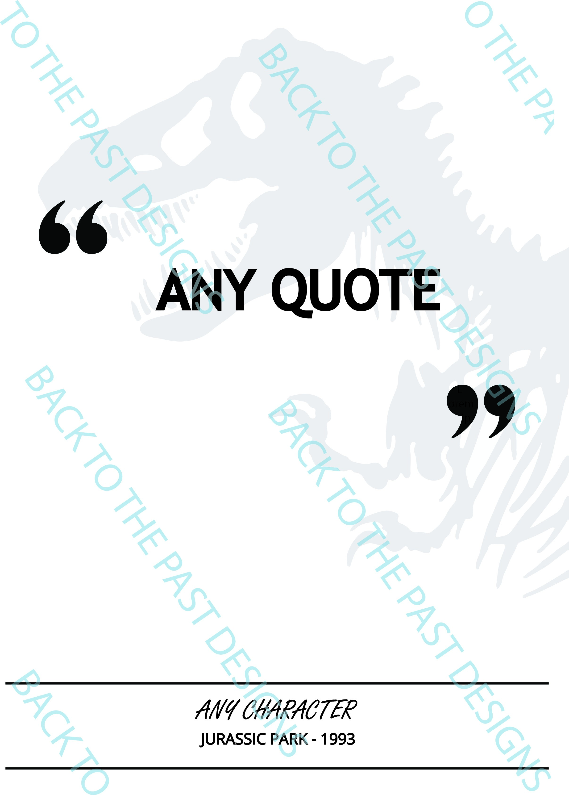 Movie Single Quote Print - Jurassic Park
