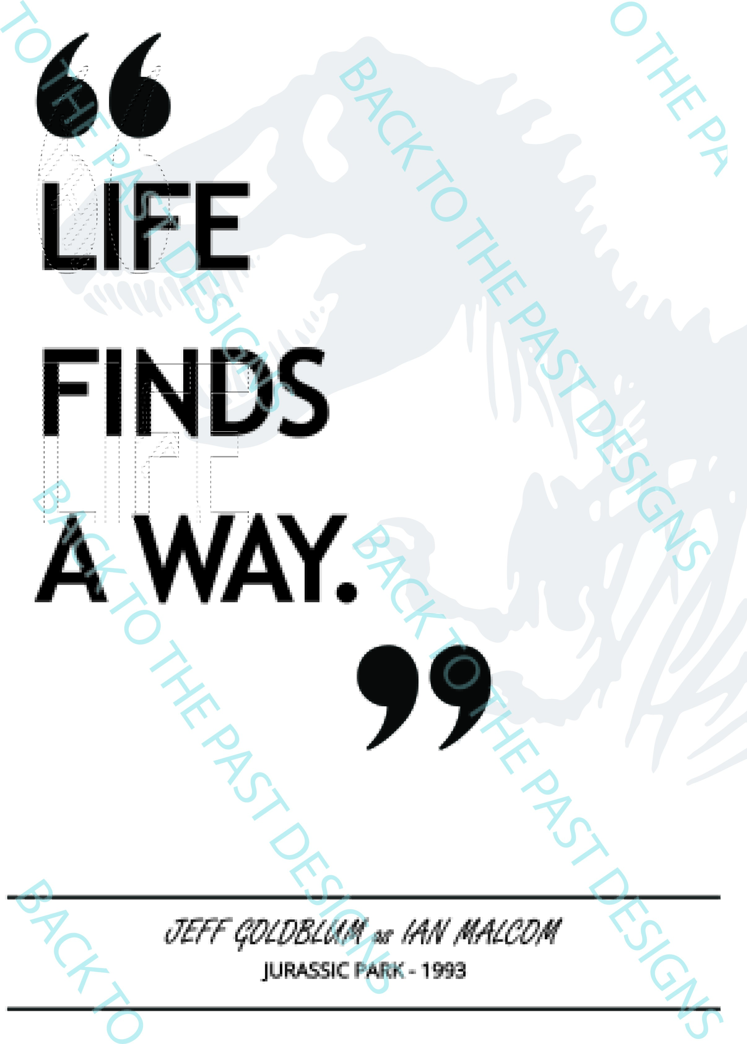 Movie Single Quote Print - Jurassic Park