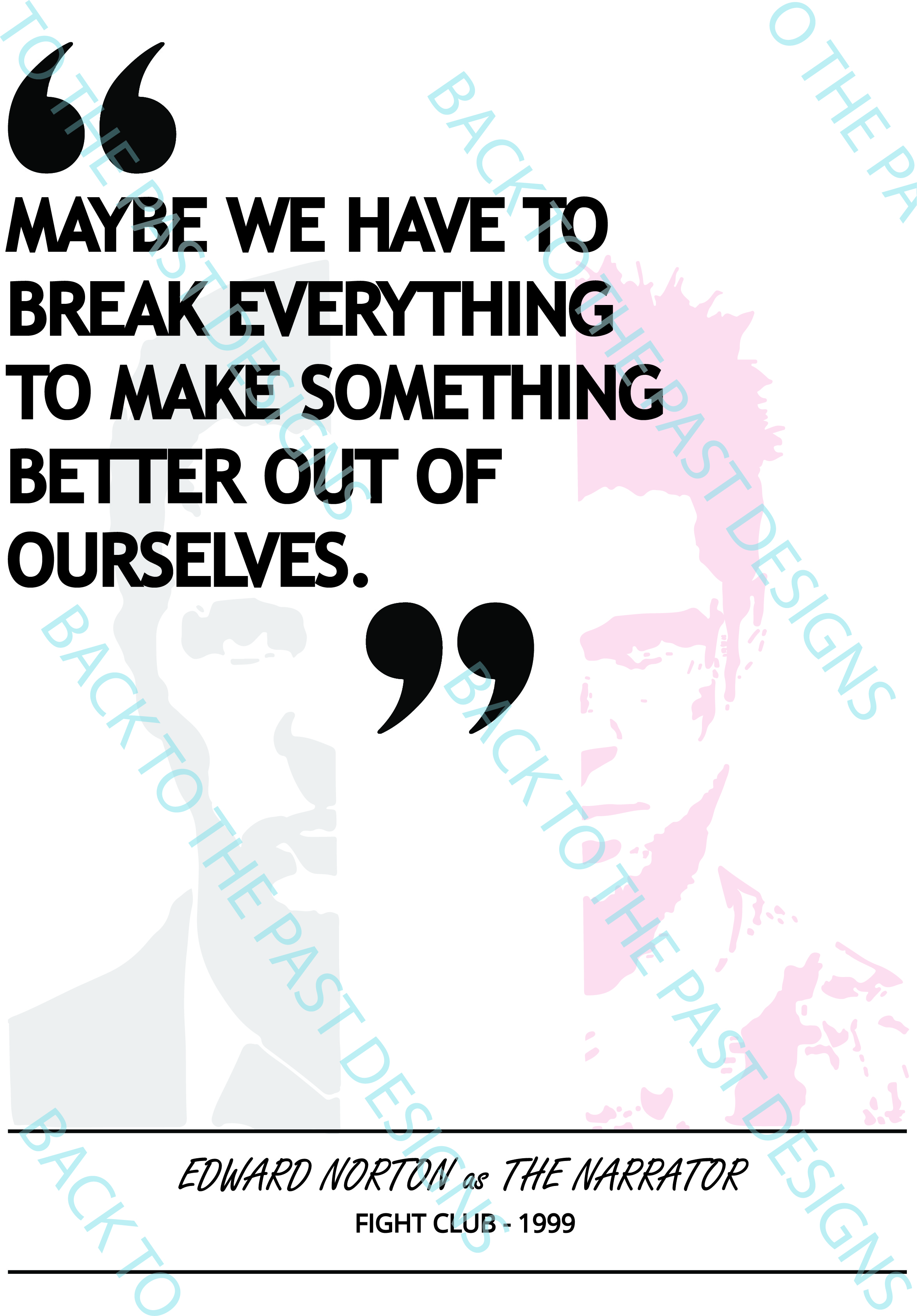 Movie Single Quote Print - Fight Club