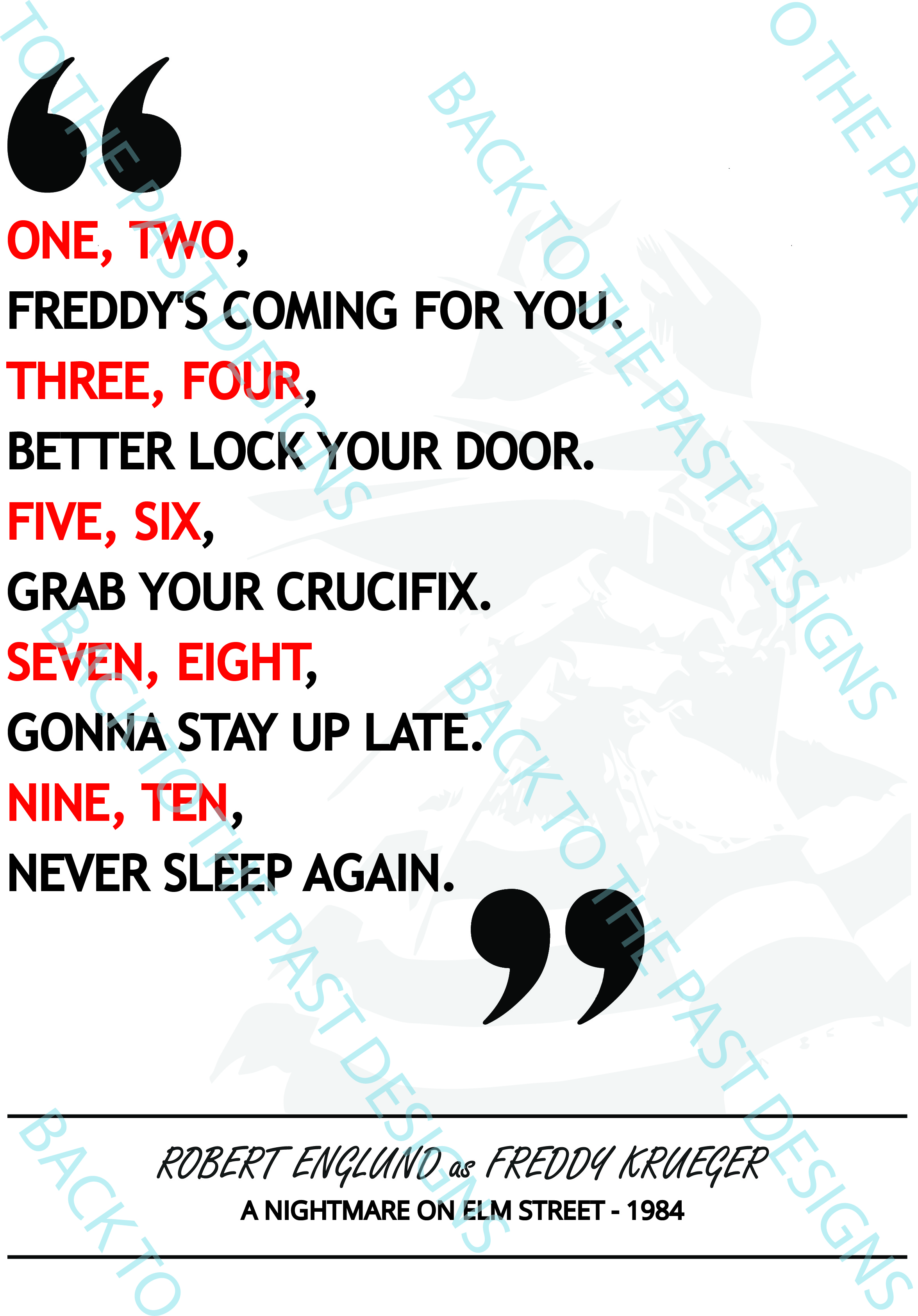 Movie Single Quote Print - A Nightmare on Elm Street