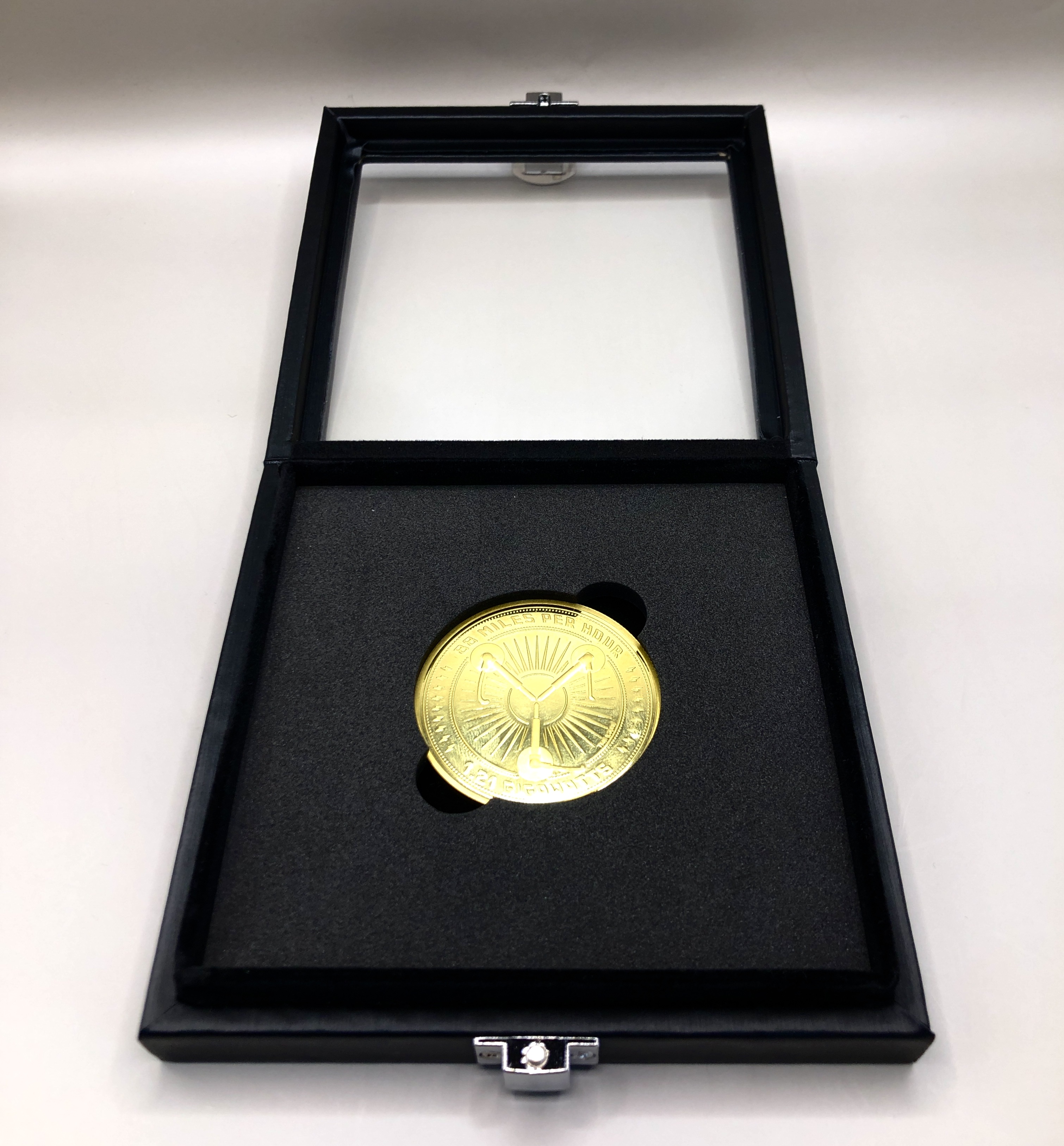 Back to the Future Flux Capacitor Collectors Coin and display case