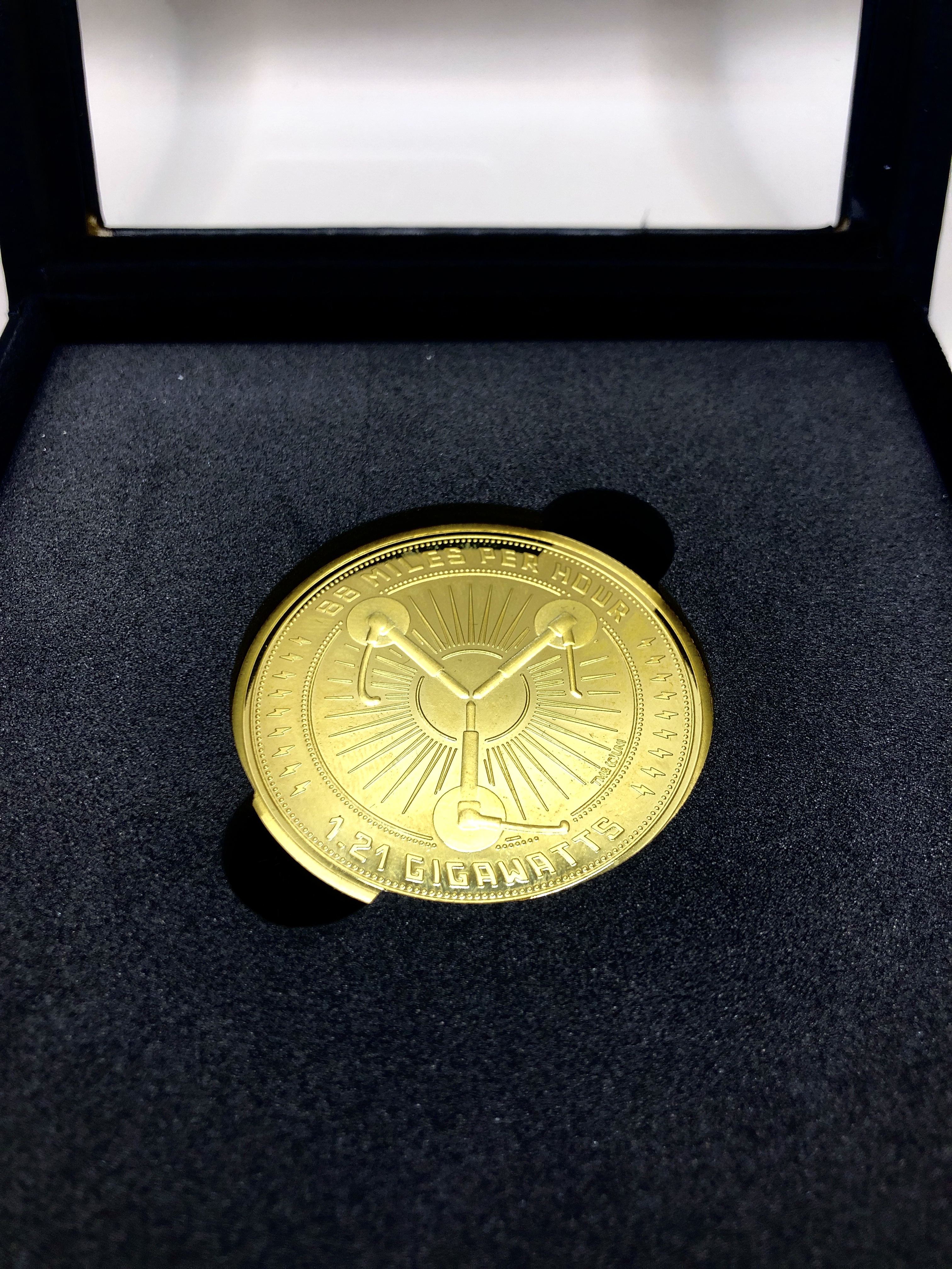 Back to the Future Flux Capacitor Collectors Coin and display case