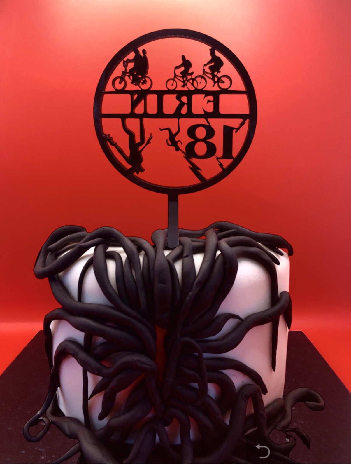 Stranger Things themed Cake Topper - Upside down