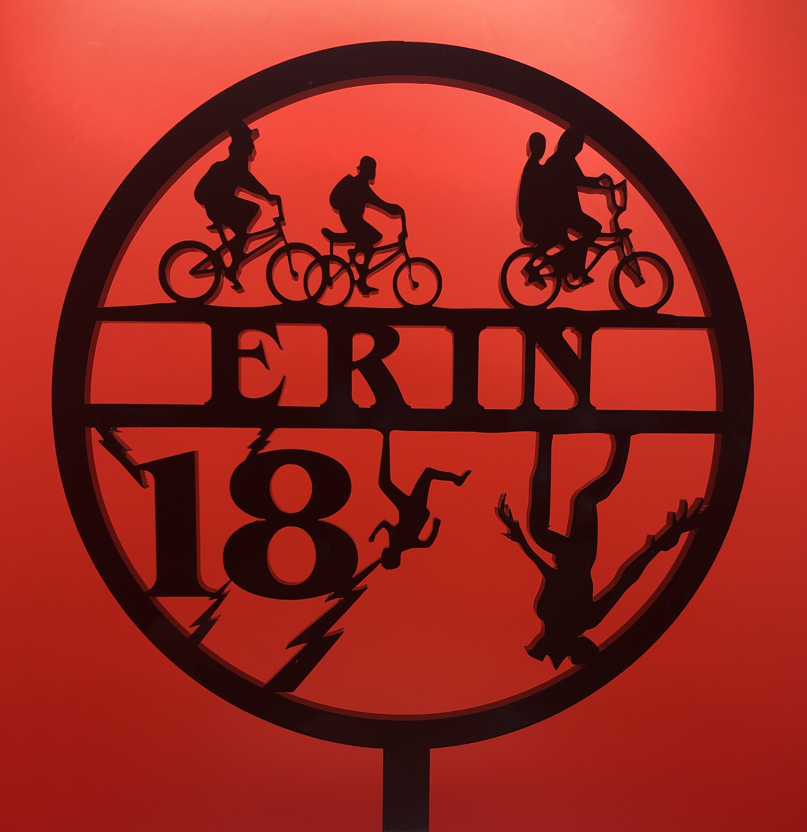 Stranger Things themed Cake Topper - Upside down