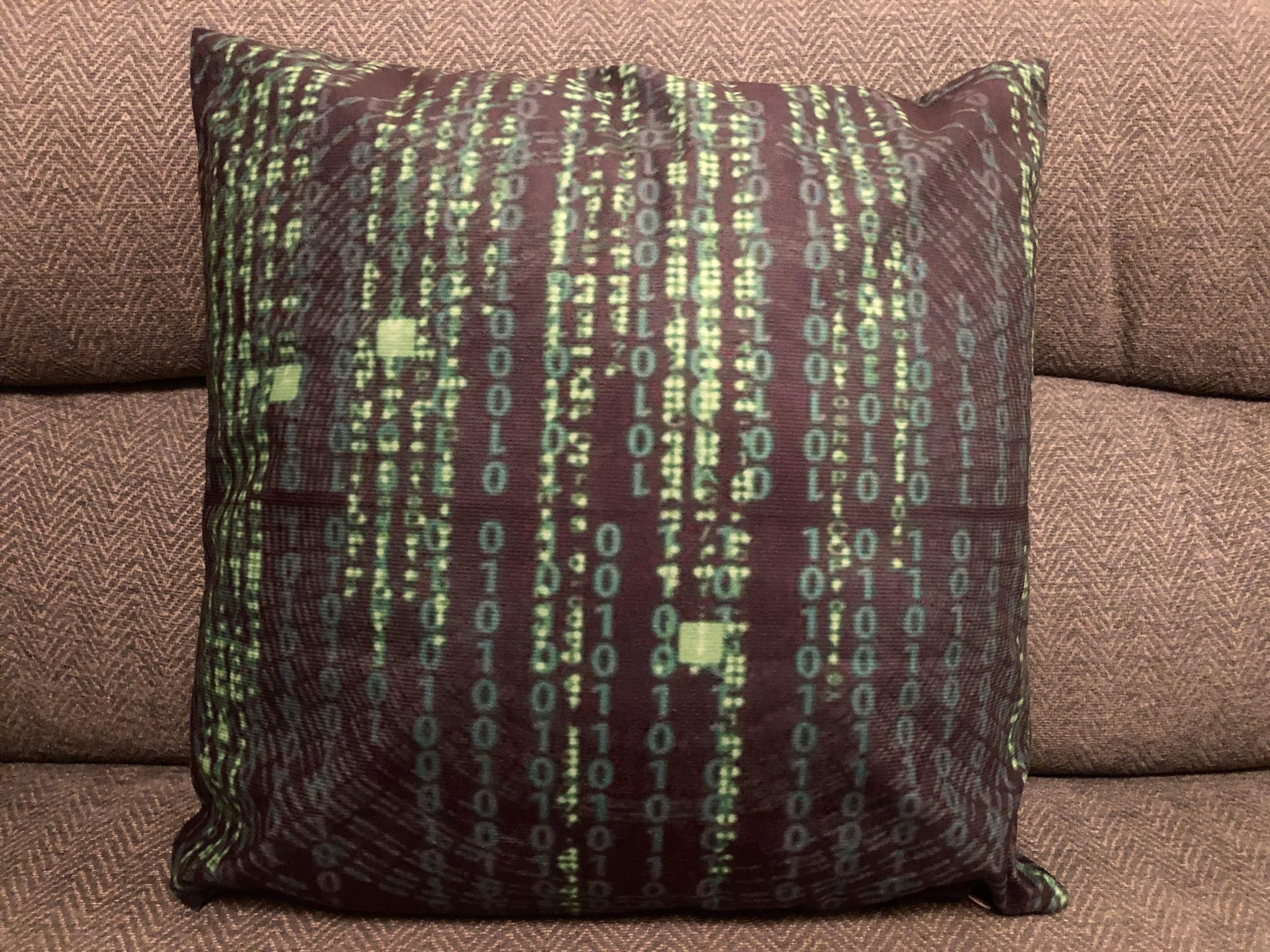 Matrix digital rain themed cushion covers