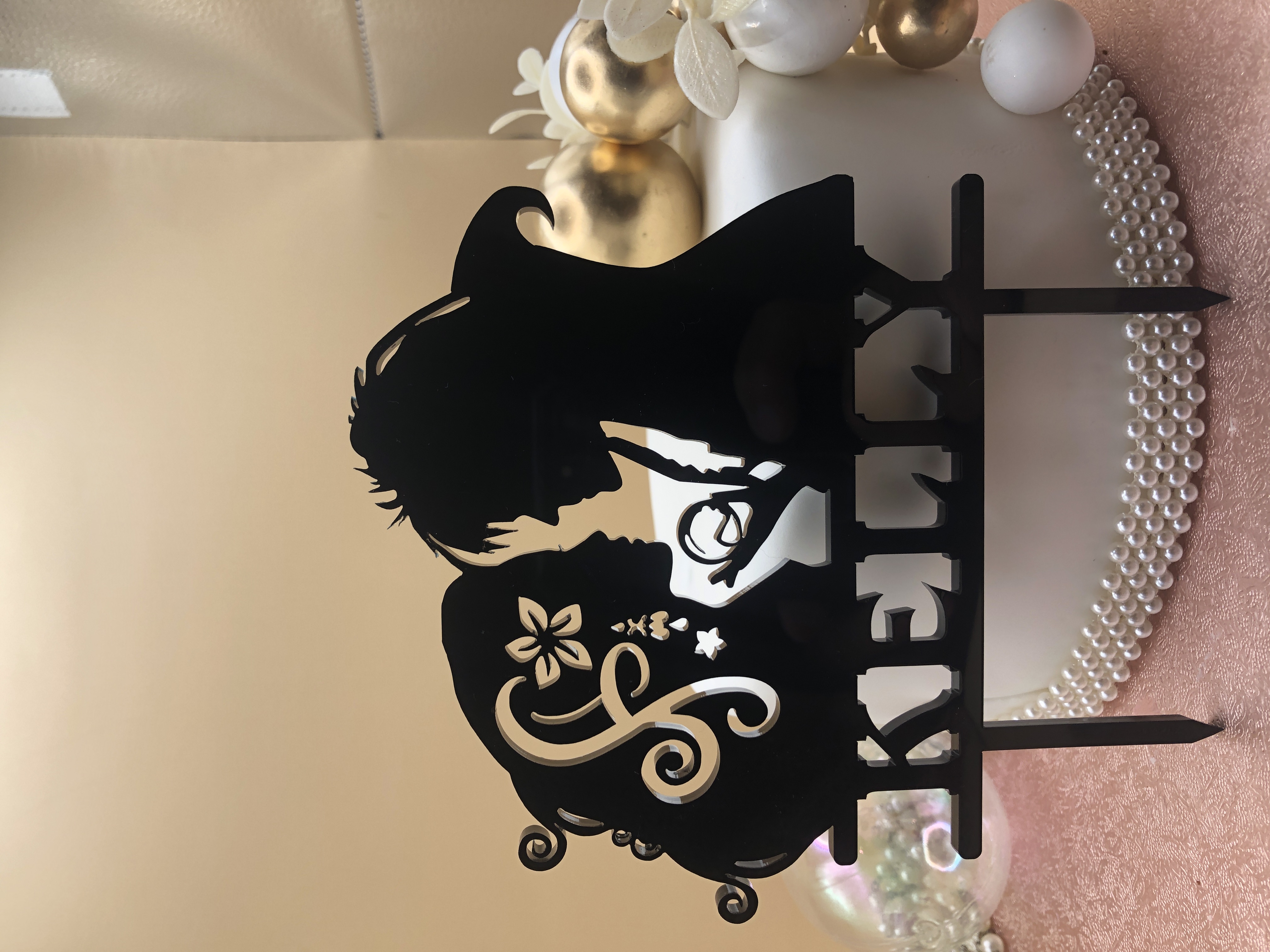 Labyrinth themed Cake Topper personalised with name of choice