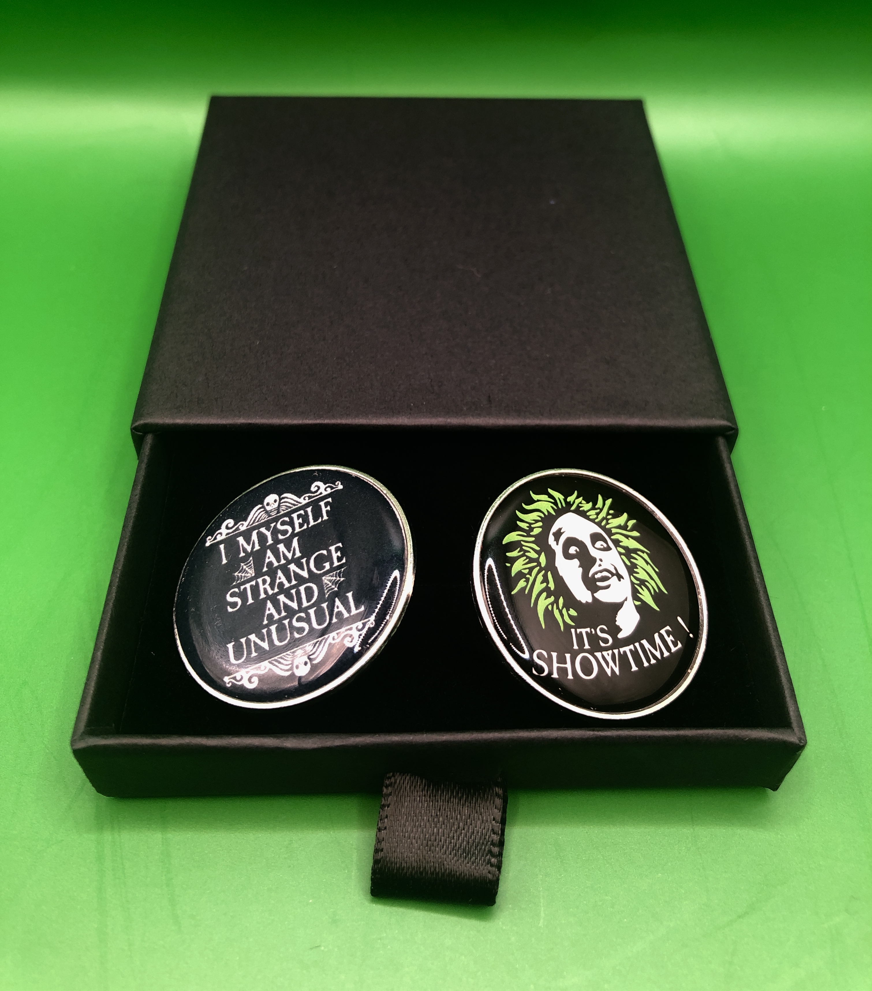 Beetlejuice themed Enamel Pin Badges
