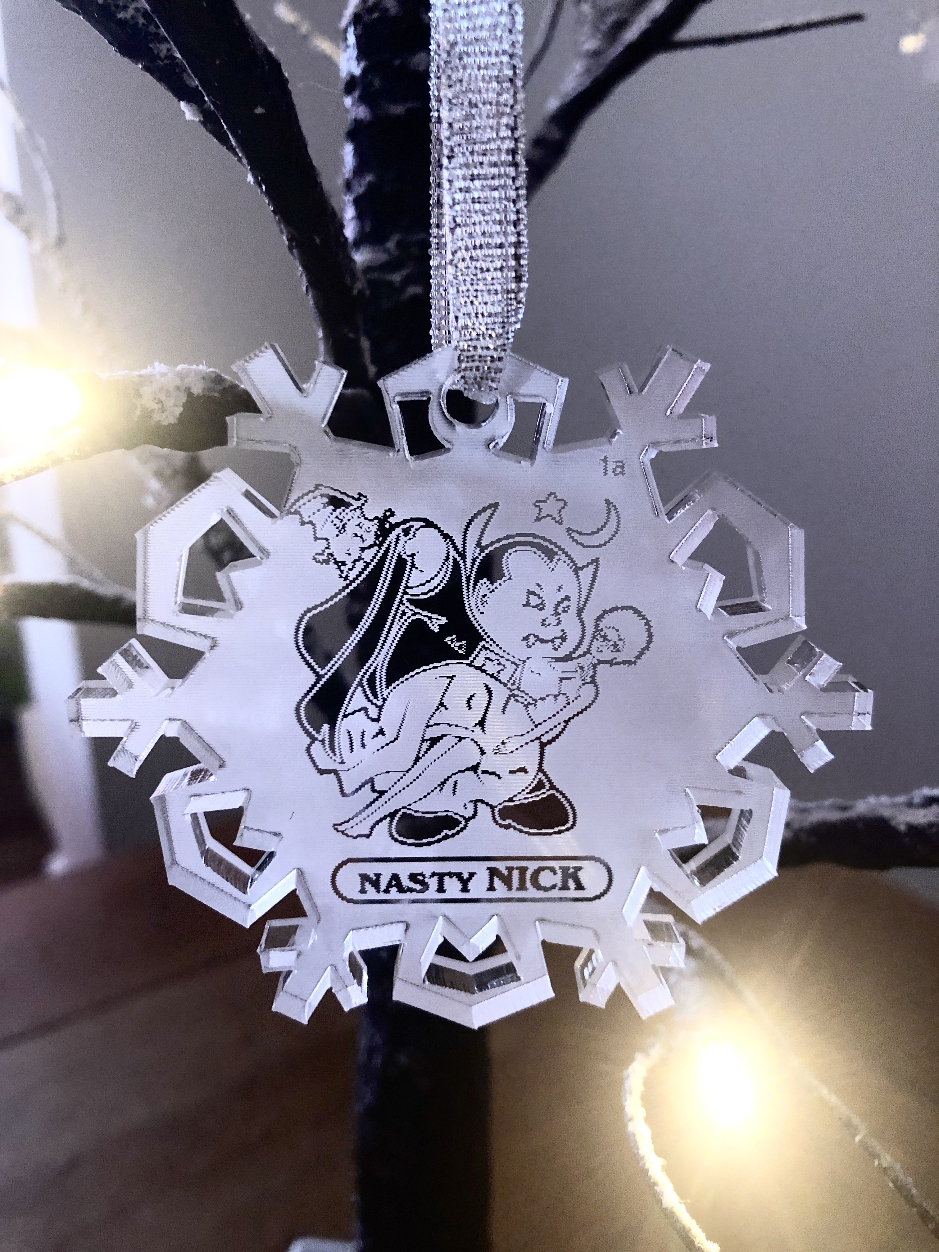 Garbage Pail Kids Christmas tree decorations - snowflake version