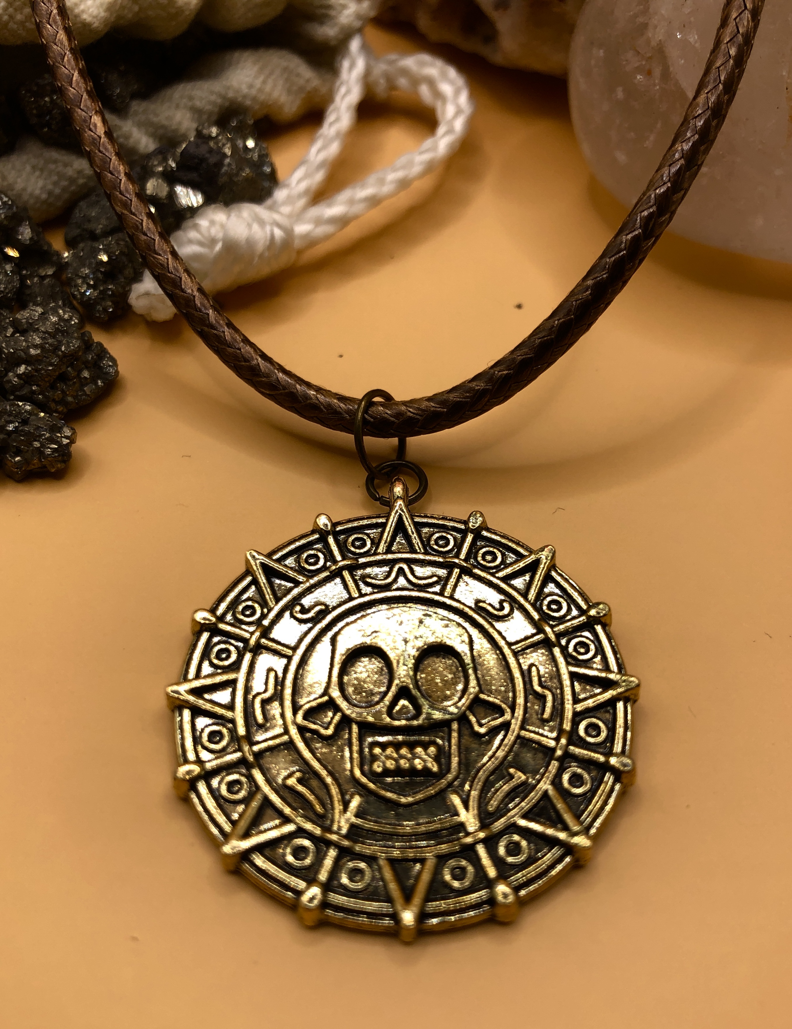Pirates of the Caribbean / Aztec coin themed necklace