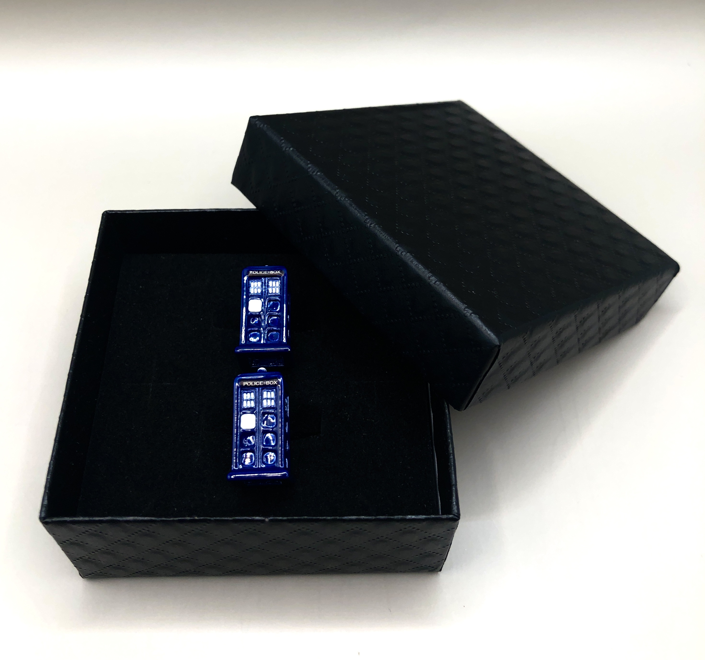 Blue police box cufflinks