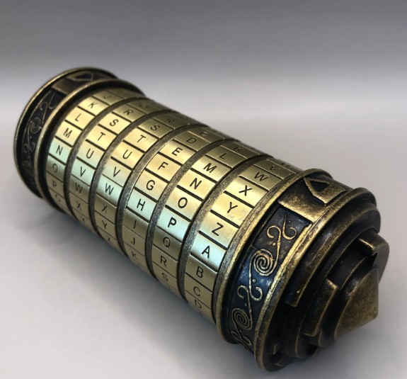 Vintage Da Vinci code cryptex / Puzzle / Prop