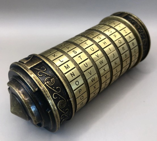 Vintage Da Vinci code cryptex / Puzzle / Prop