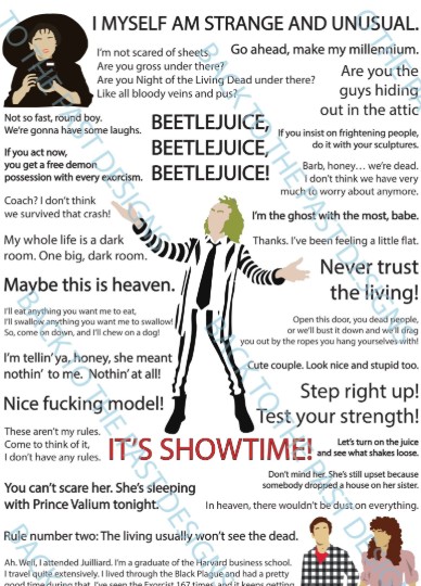 Movie Quote Print - Beetlejuice