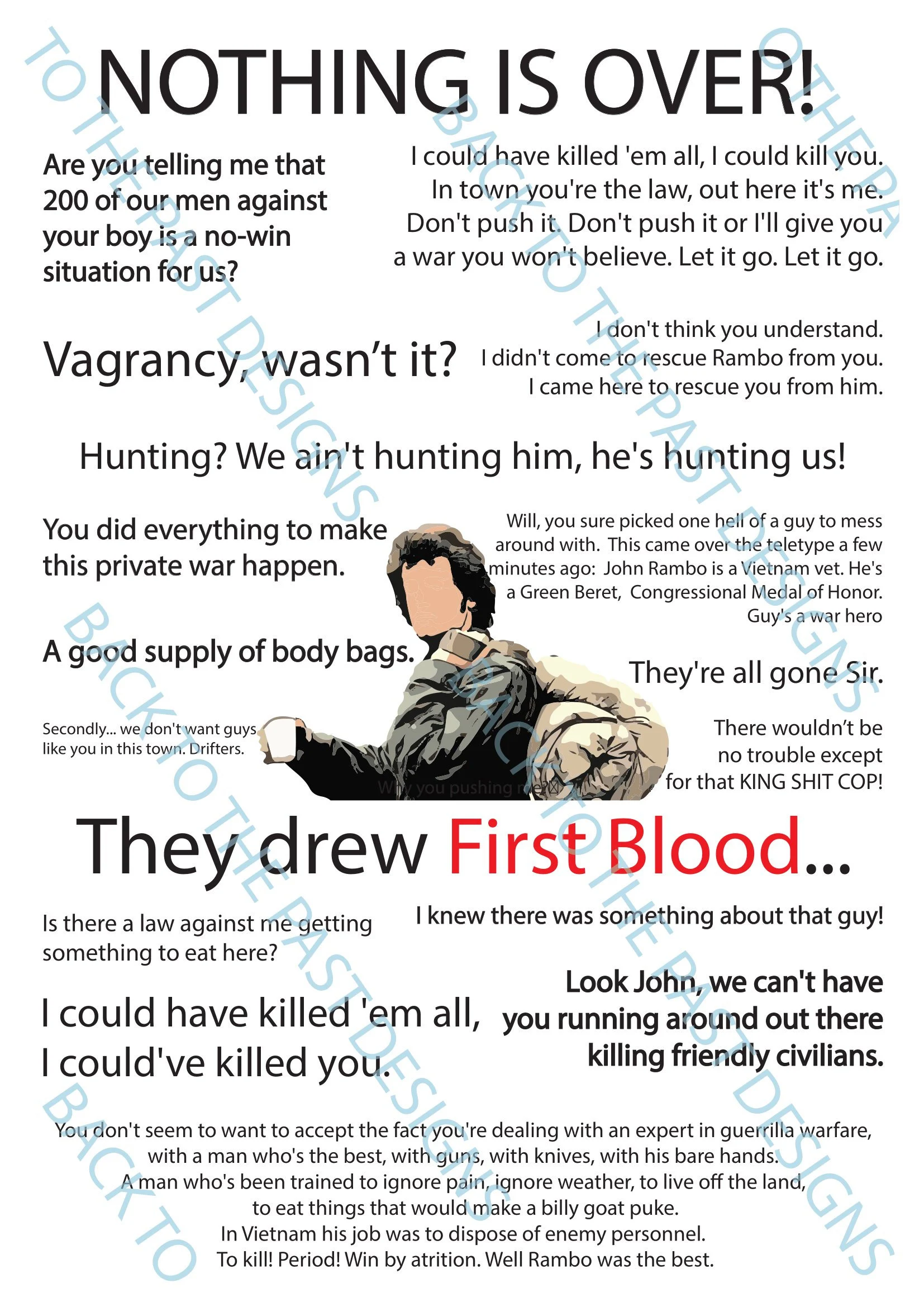Movie Quote Print - Rambo