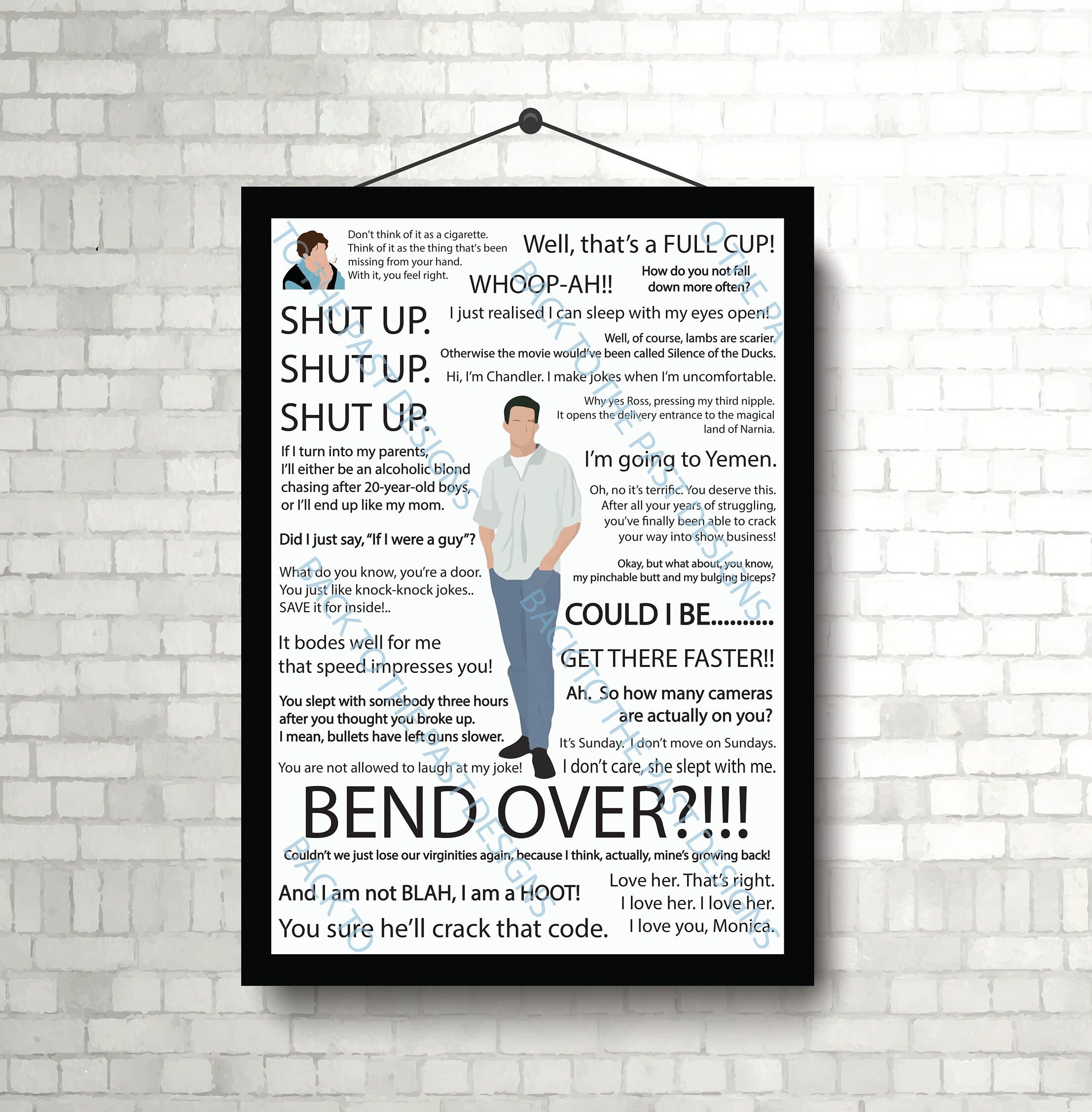 Movie Quote Print - Friends Characters