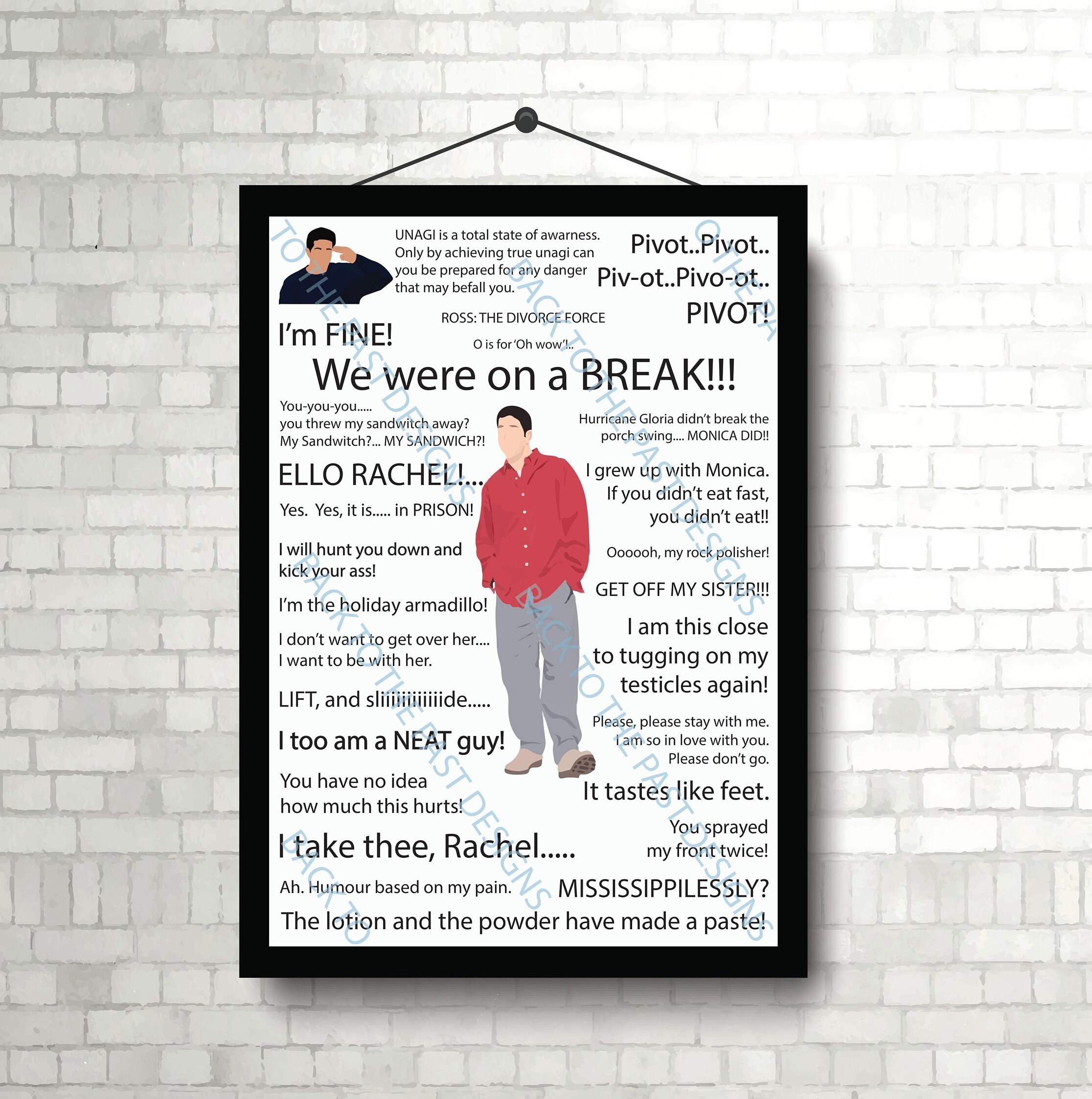 Movie Quote Print - Friends Characters