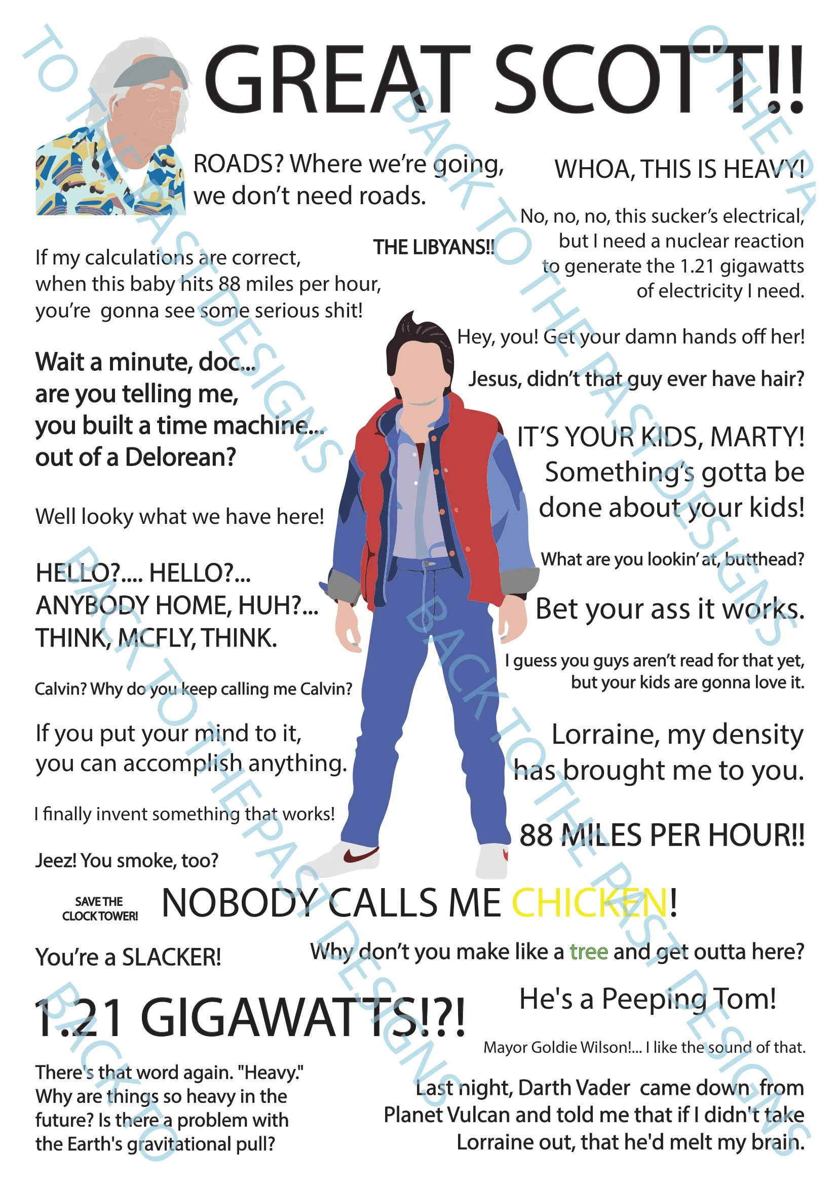 Movie Quote Print - Back to the Future