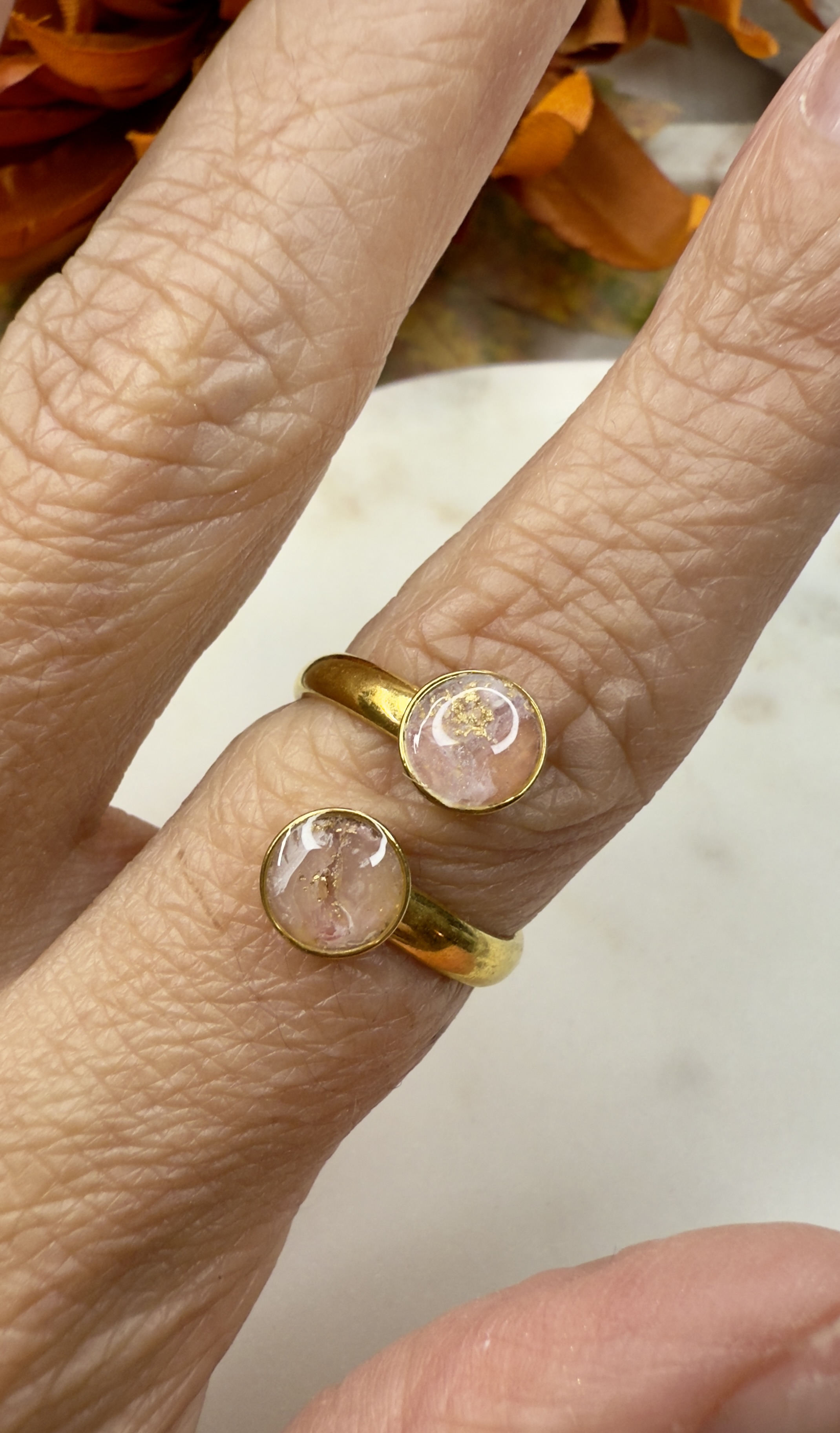 Stainless Steel Gold Plated Adjustable Ring 