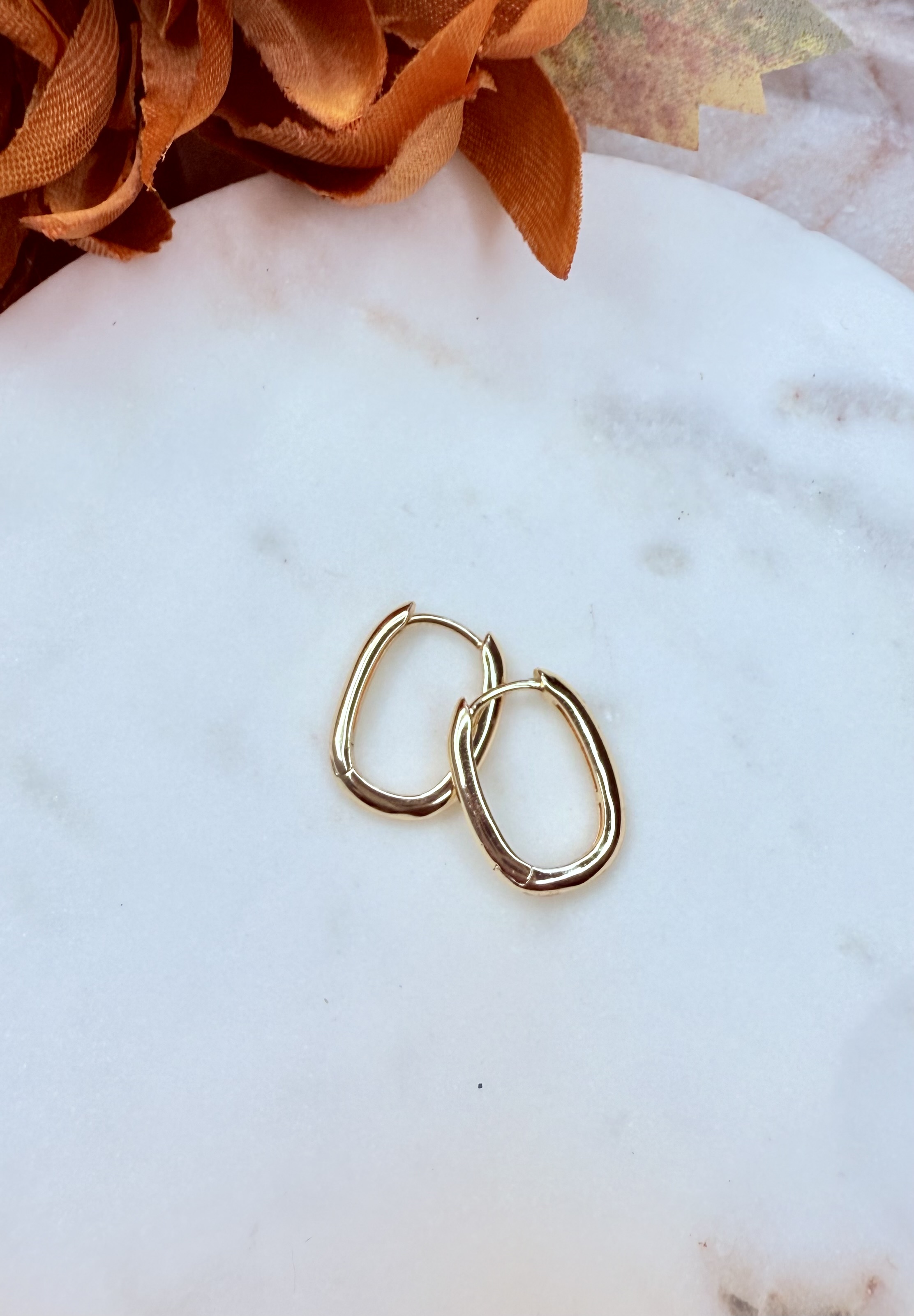 "Rose Quartz" Victorian Huggie Hoop Charms 