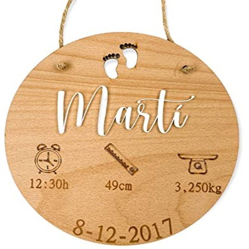 Placa de nacimiento personalizada