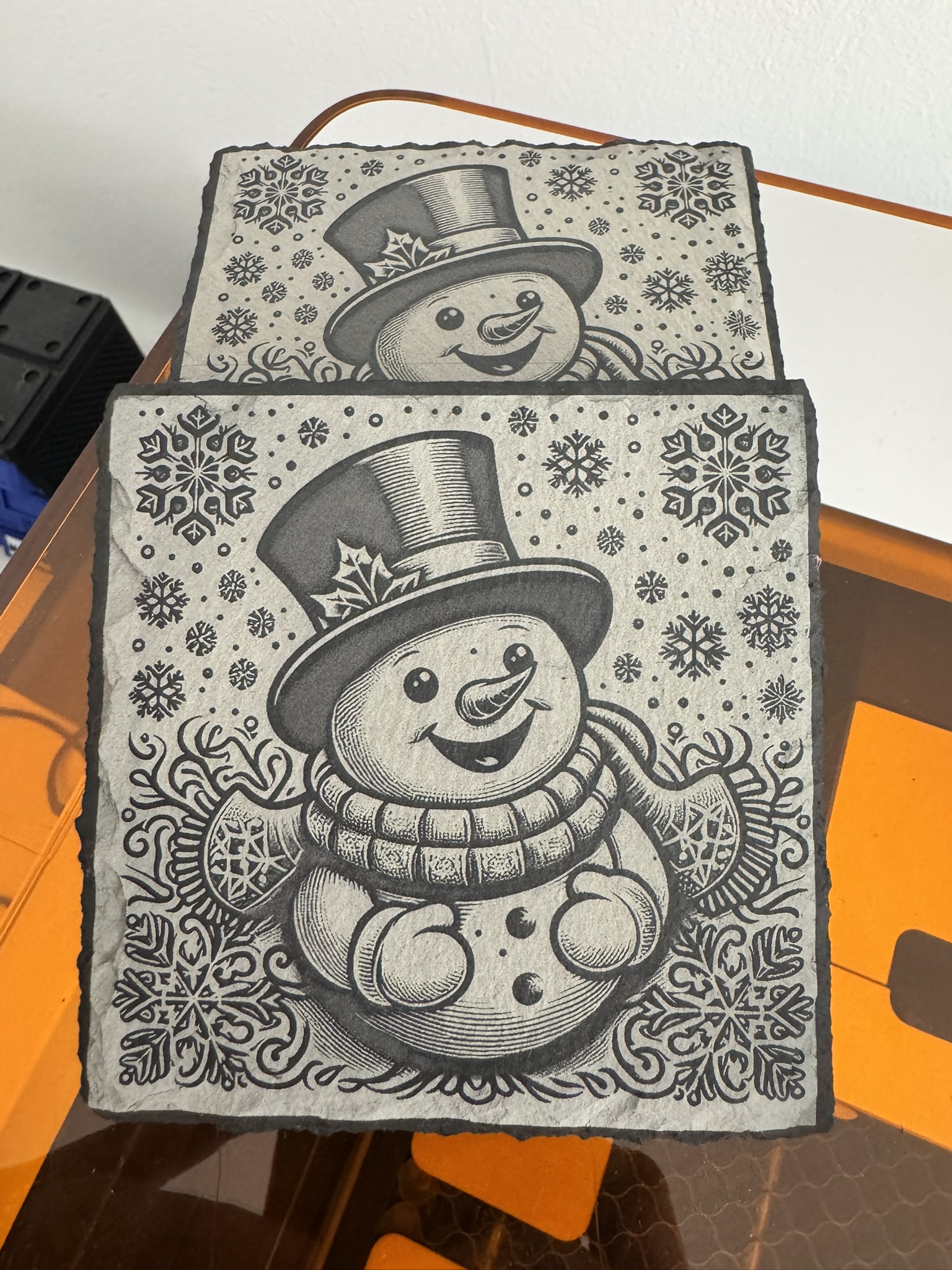 Posavasos de pizzarra con diseño navideños Pack De 4