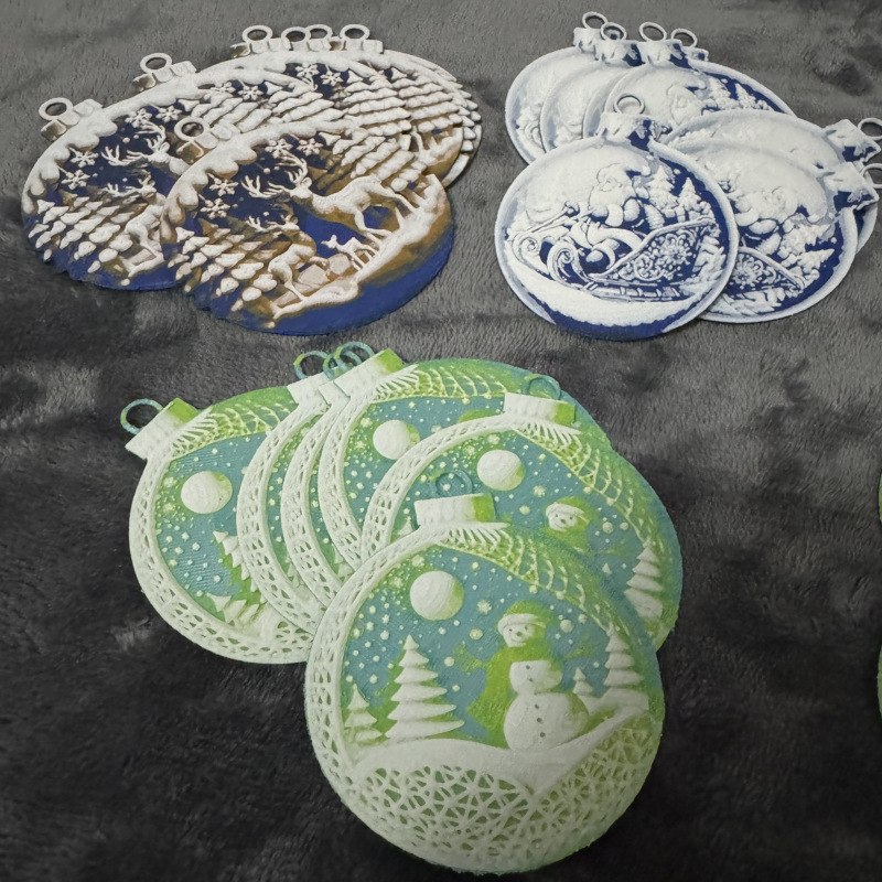 Adornos navideños 3D en relief 
