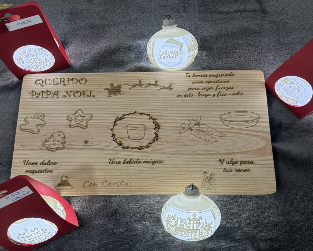 Tabla de madera para Papá Noel 30x15 cm y 30x20 cm