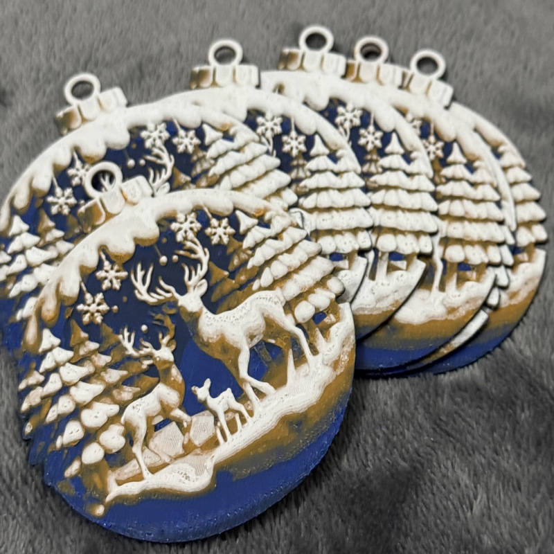 Adornos navideños 3D en relief 