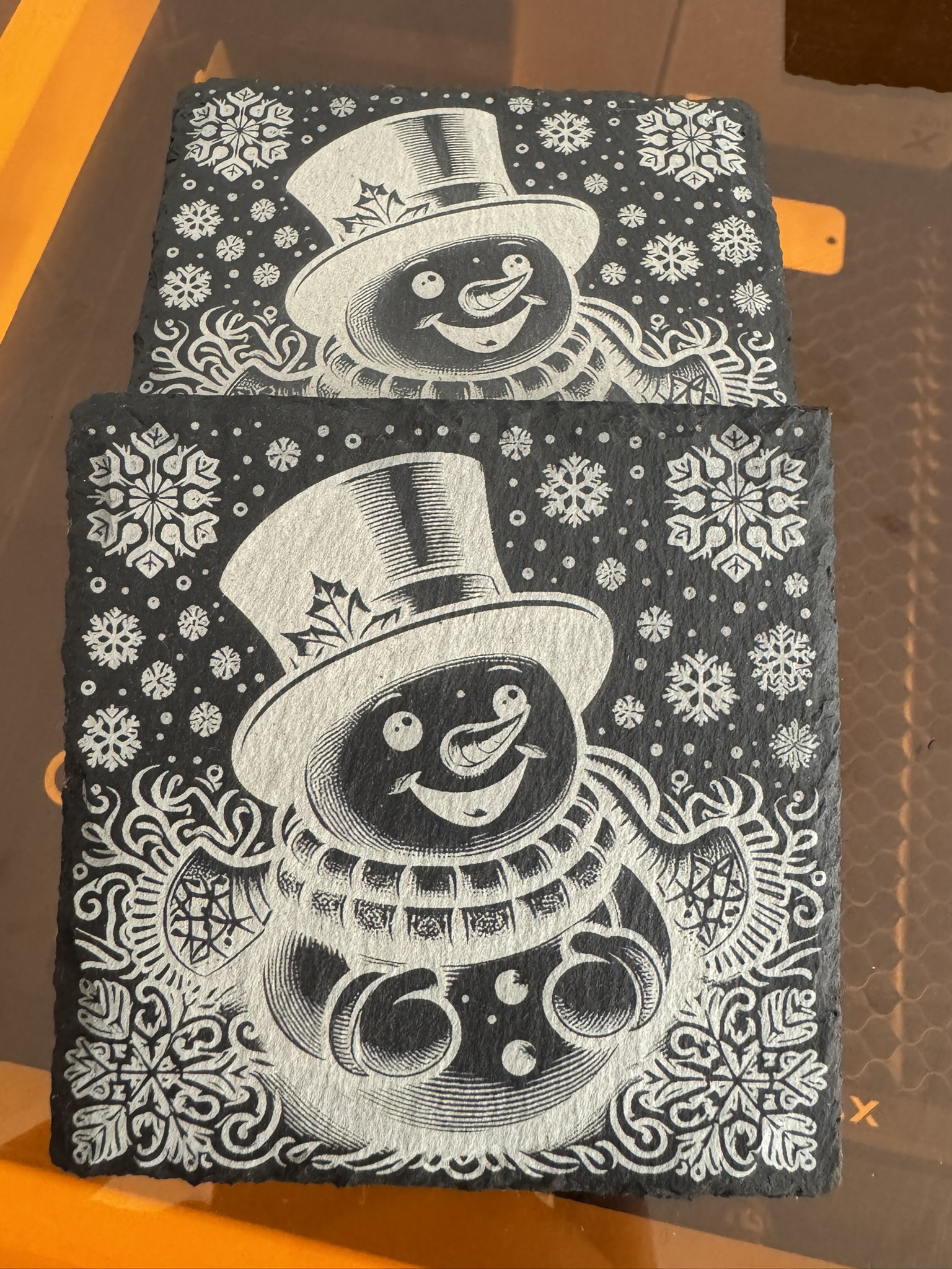 Posavasos de pizzarra con diseño navideños Pack De 4