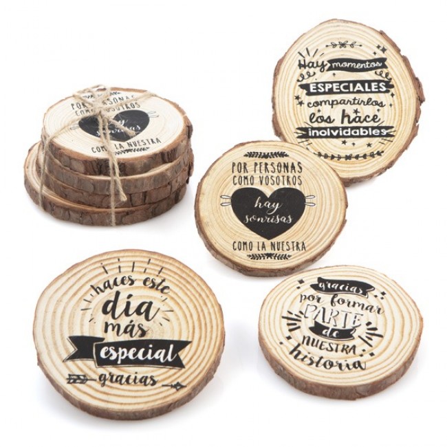 Posavasos de madera personalizados