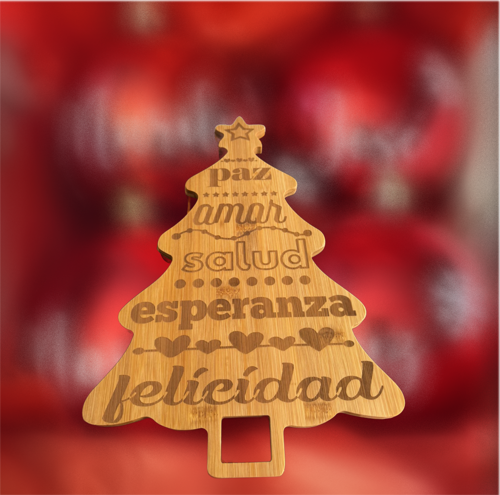 Tabla de madera en forma de árbol de Navidad