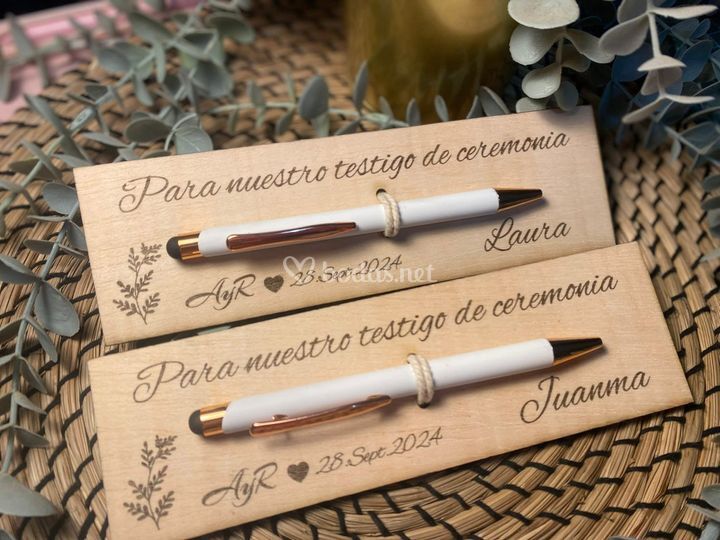 Bolígrafo personalizado para testigo de ceremonia