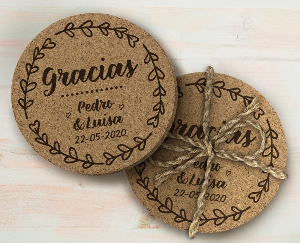 Posavasos de corcho personalizados