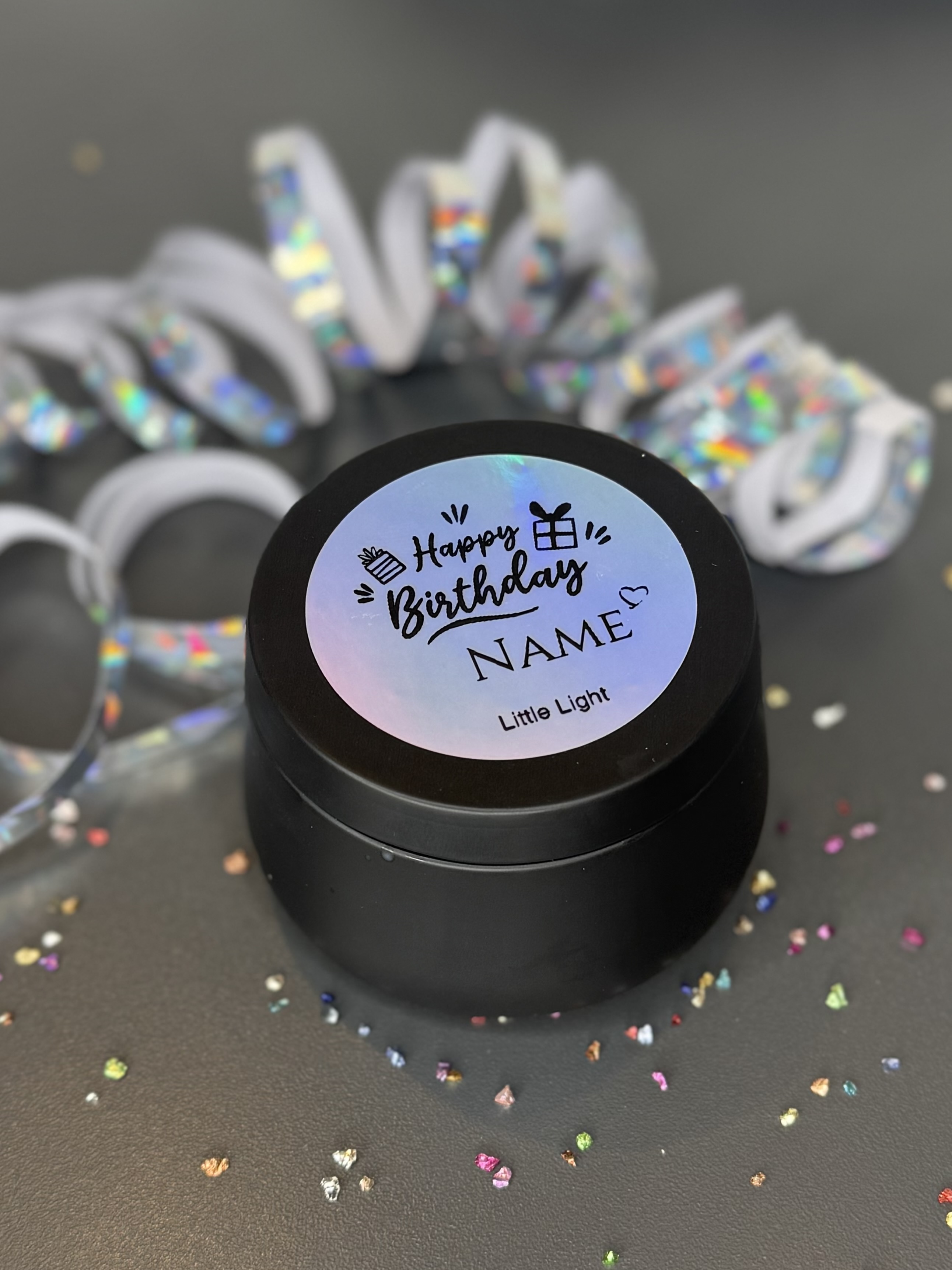 Dosenlicht "Happy Birthday" mit Namen 