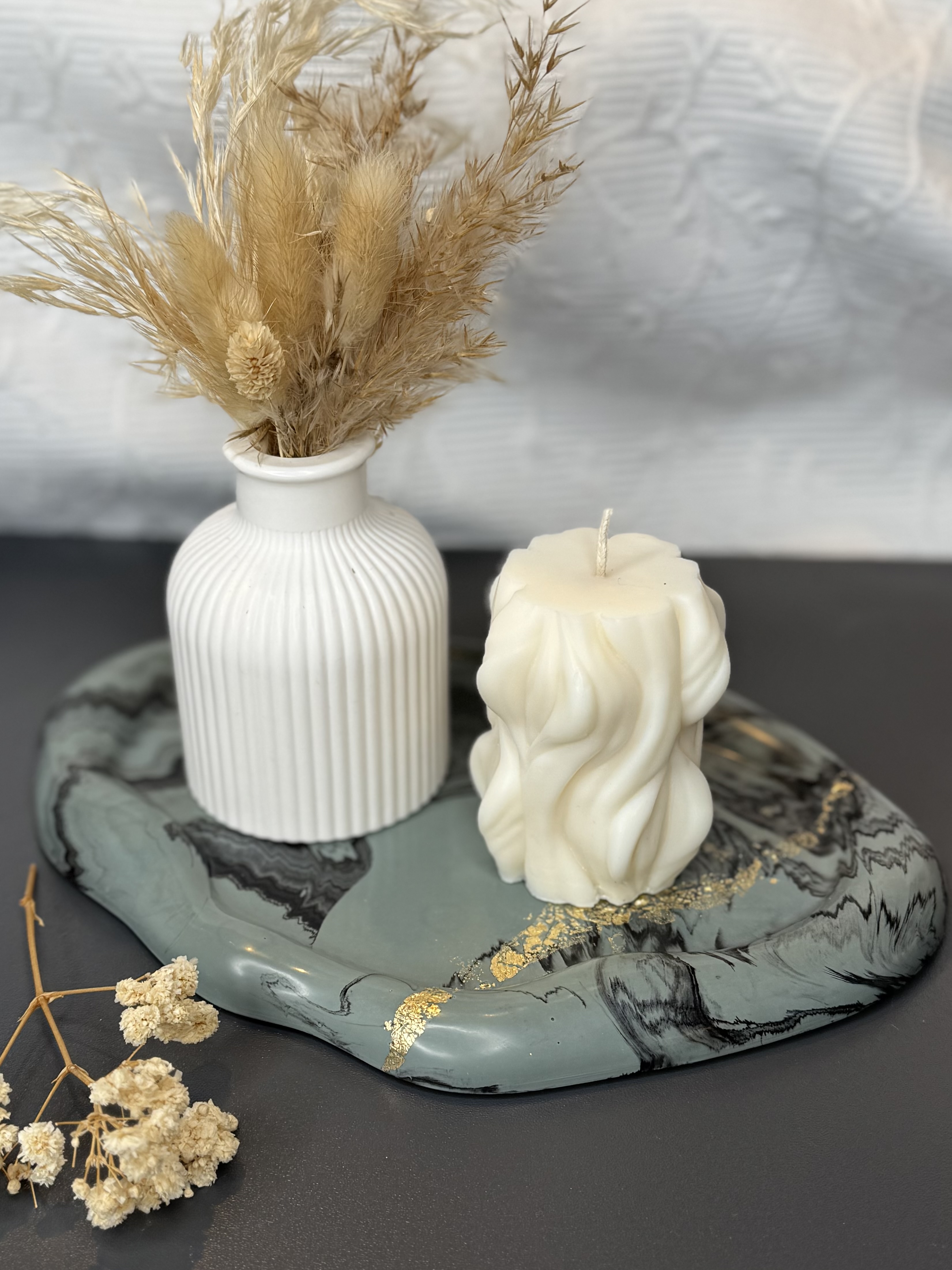 Dekotablett oval - Luna "Jungle-green"  