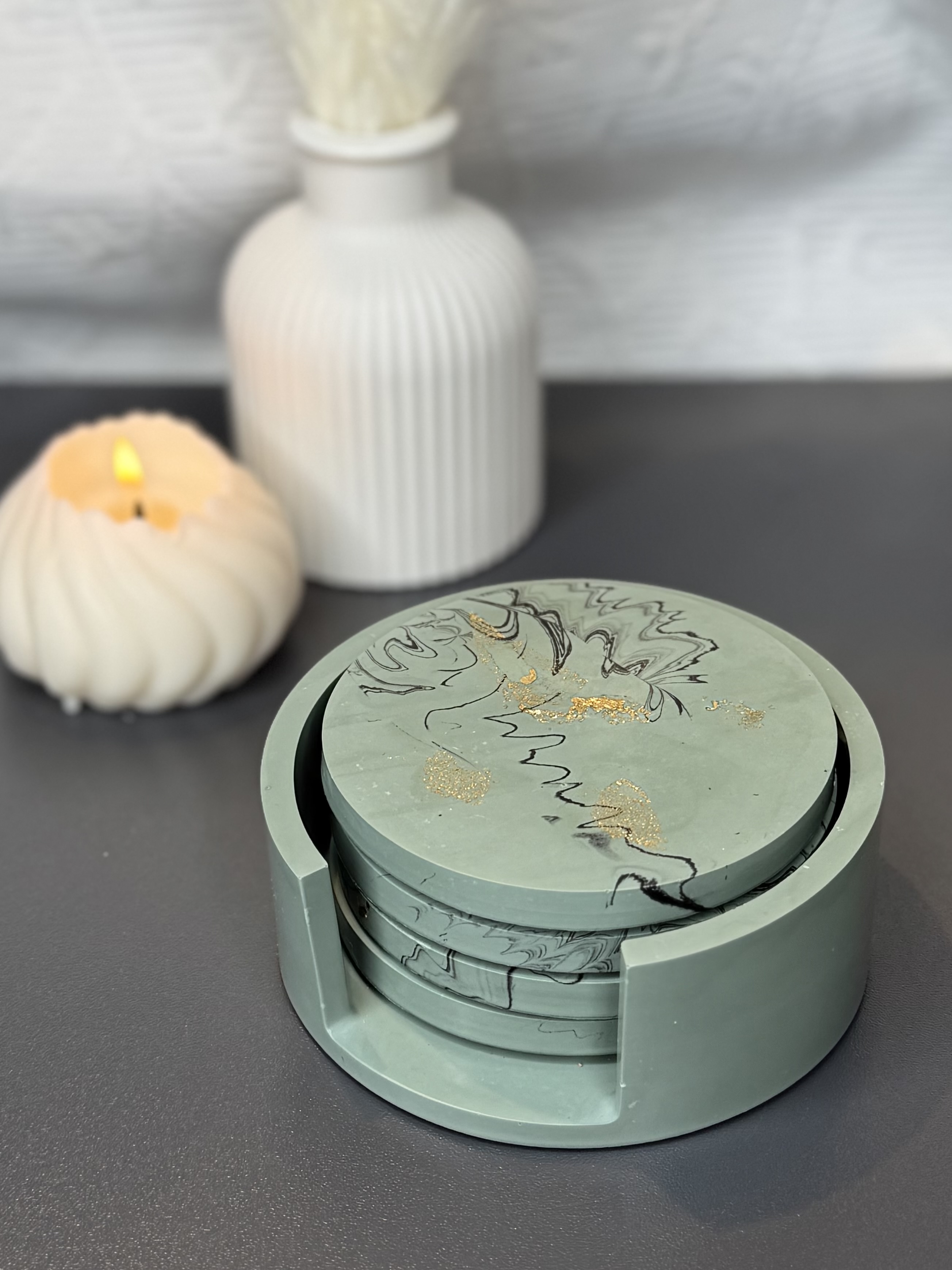 Glas-Untersetzer inkl. Ständer in verschiedenen Ausführungen erhältlich 