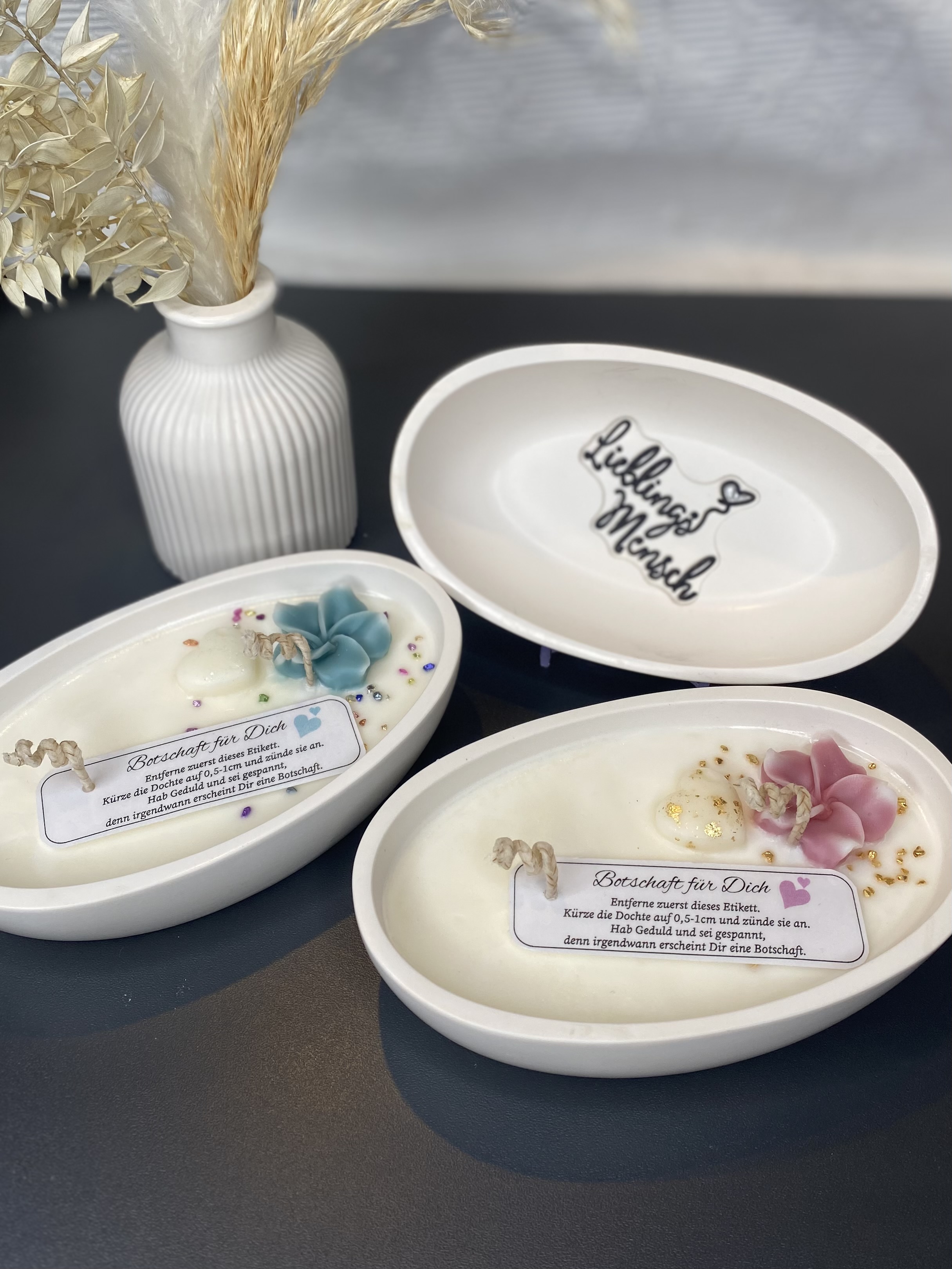 Behälterkerze "Botschaft für Dich" mit Geschenkverpackung 