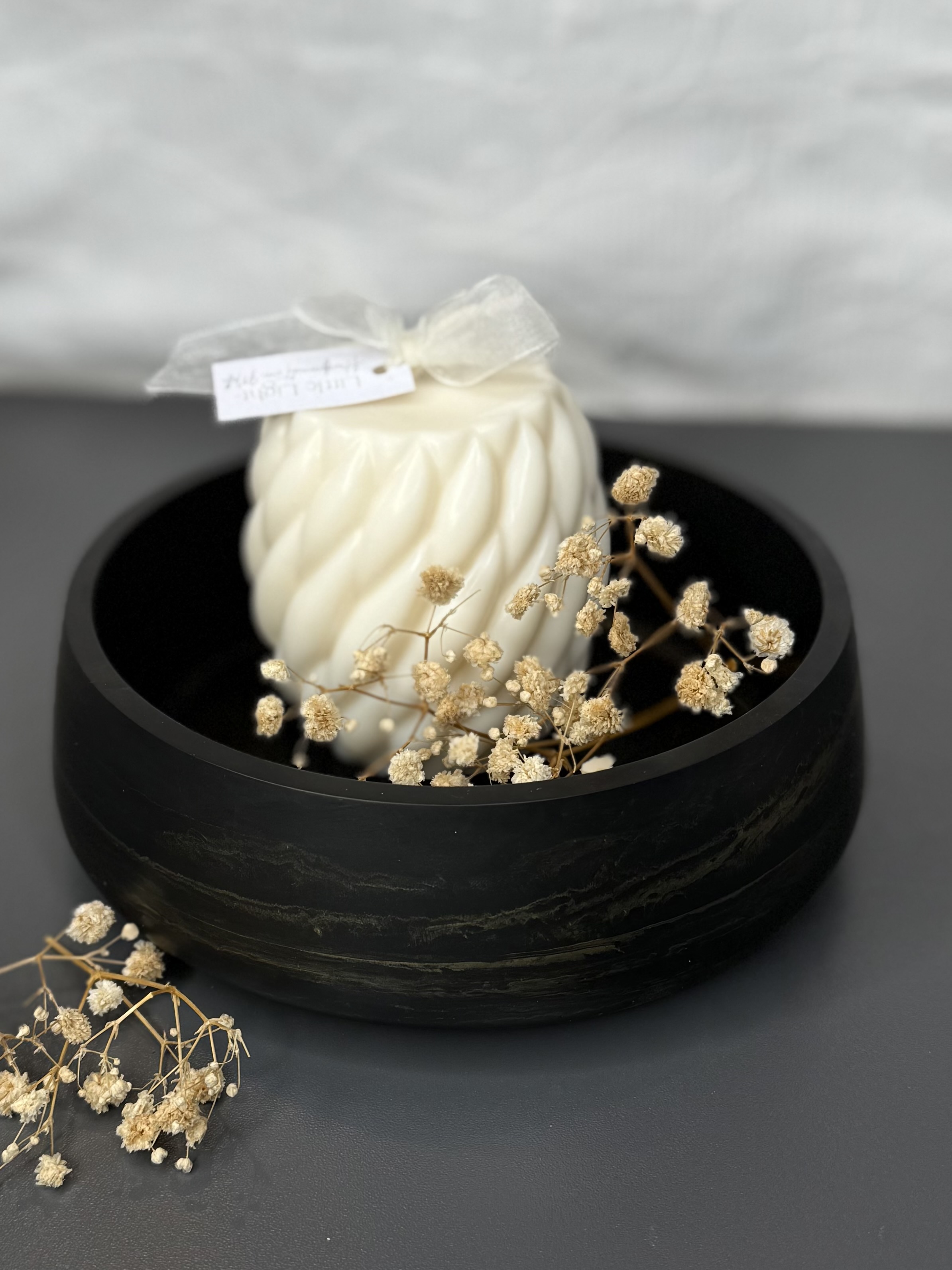 "Bowl", Schale in Schwarz mit Marble Gold