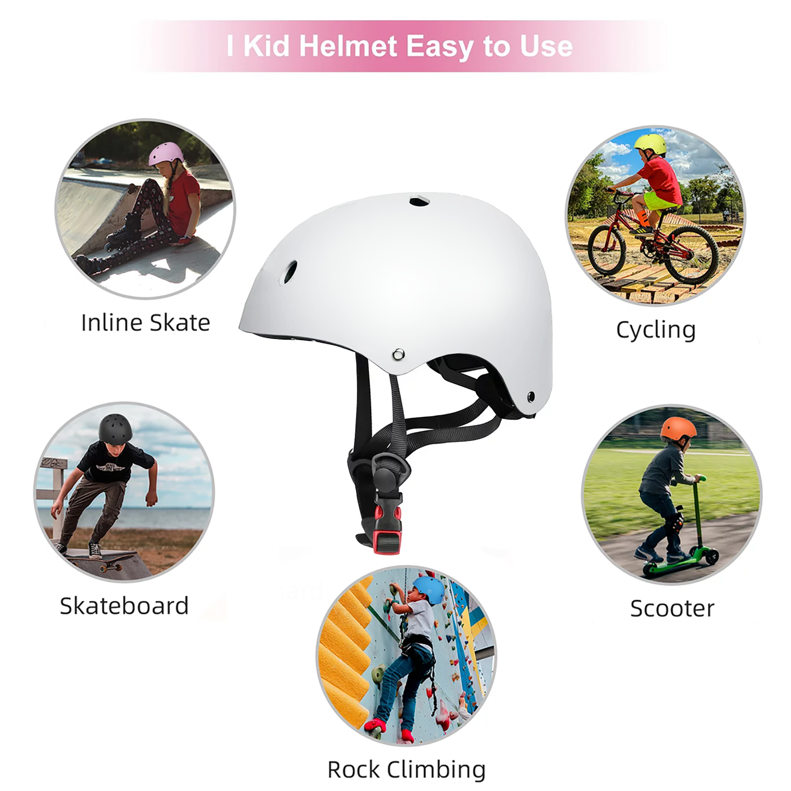 Kids Bike Helmet Toddler Helmet Ages 2-8 Years Old Boys Girls Multi-Sport Helmet children Helmets Adjustable Cycling Multi-Sport Child's Helmet for Football Roller Skating Scooter