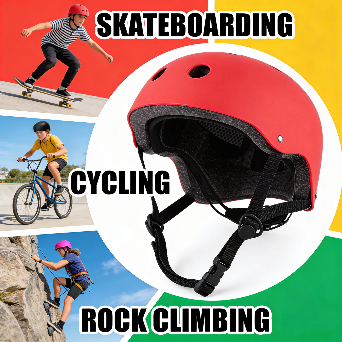 Yuphony Kids Bike Helmet Adjustable Toddler Helmets for Ages 8-16 Years Boys Girls Multi-Sport Kids Helmet for Bicycles Skateboarding Scooter Balance Bike