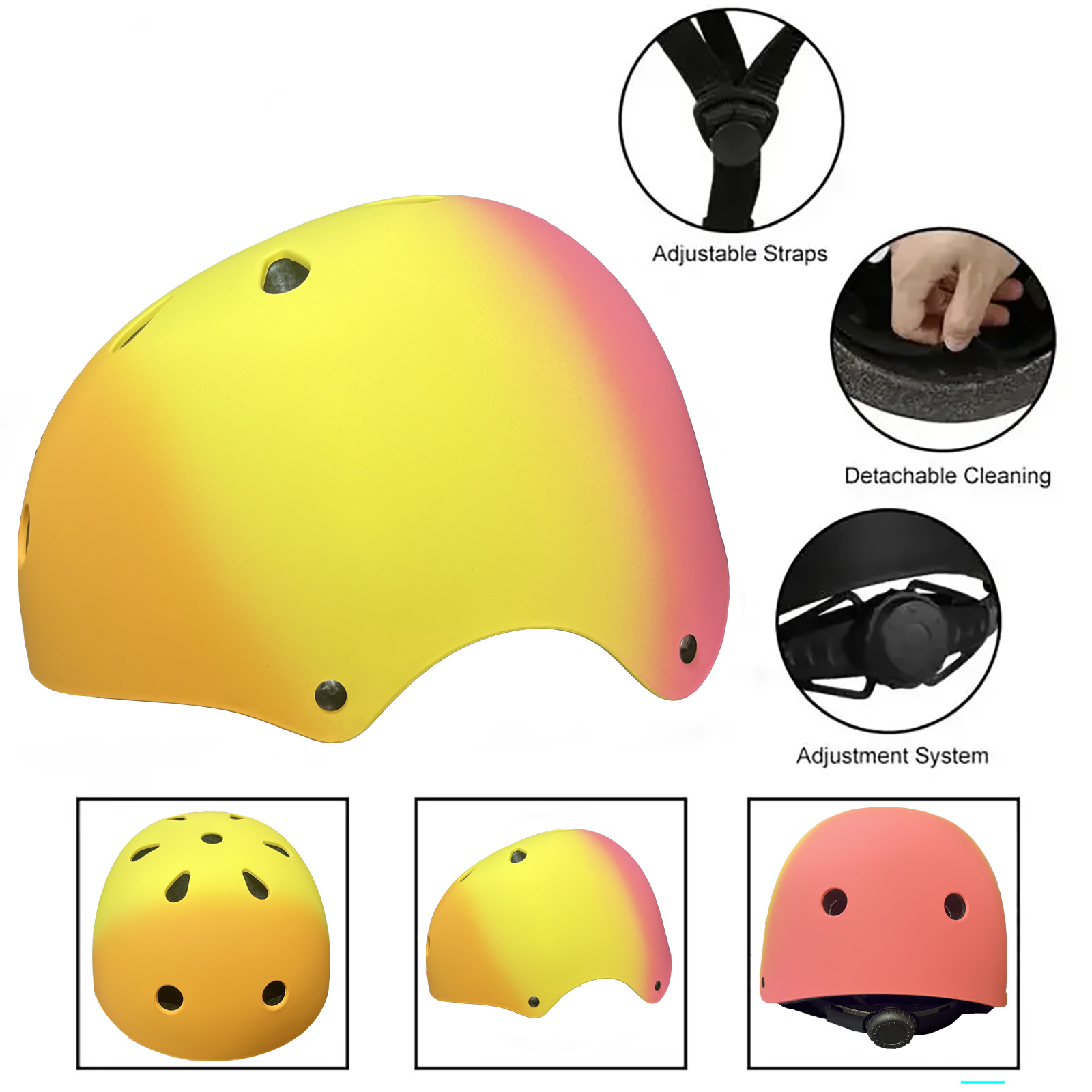 Yuphony Bike Helmet Toddler Helmet Ages 2-8 Years Old Boys Girls Multi-Sport Helmet Adjustable Cycling Multi-Sport for Football Roller Skating Scooter Orange