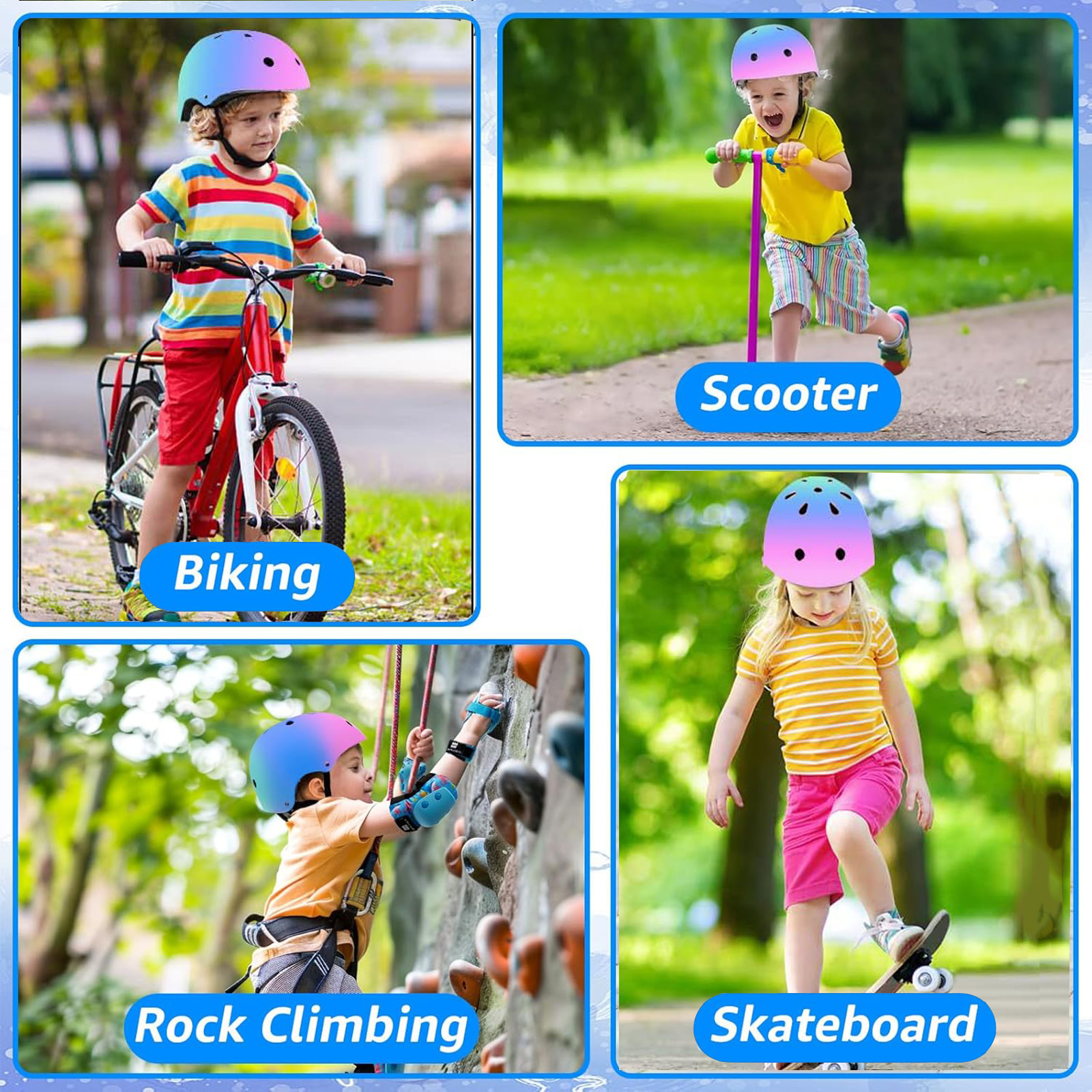 Yuphony Bike Helmet Toddler Helmet Ages 2-8 Years Old Boys Girls Multi-Sport Helmet Adjustable Cycling Multi-Sport for Football Roller Skating Scooter