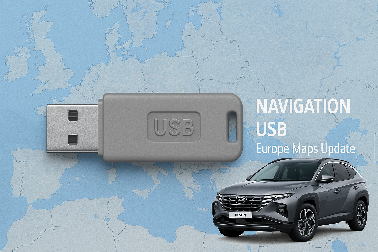 Hyundai ccNC (connected car Navigation Cockpit) Lietuvos ir Europos navigacijos žemėlapių + programinės įrangos atnaujinimas – 2025 m. USB/HDD